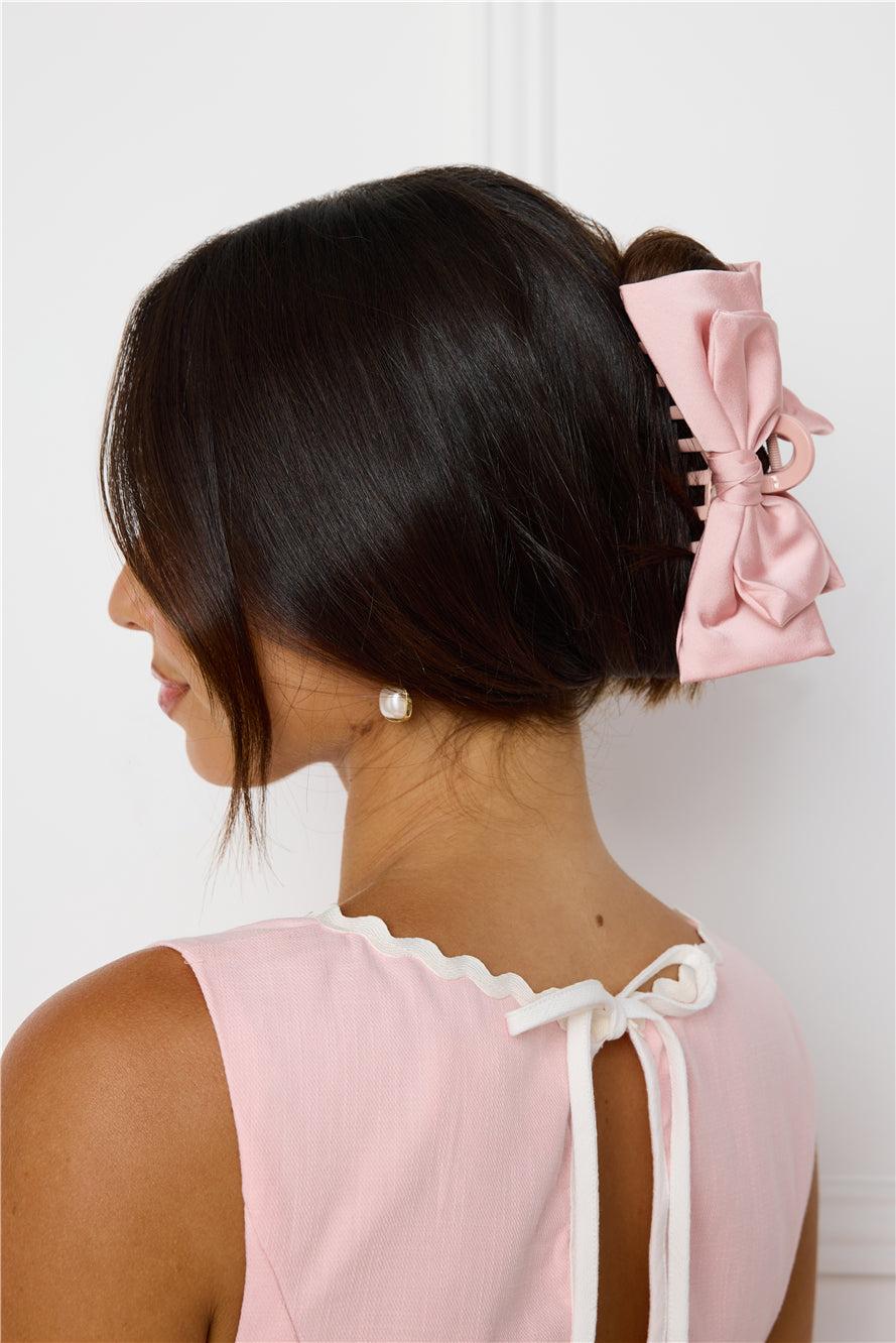 Fancy Bow Claw Clip Pink Product Image
