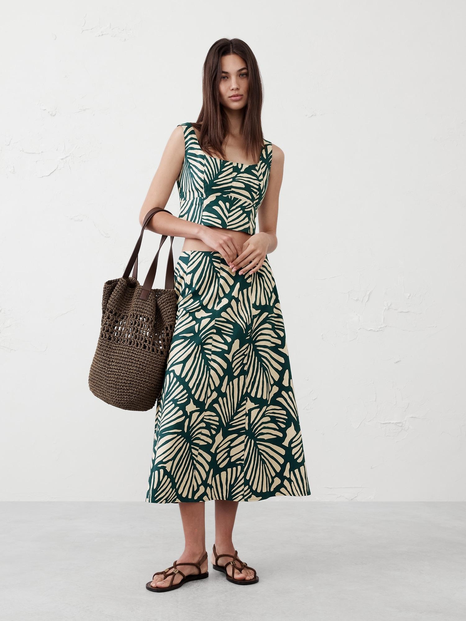 Linen-Blend Square-Neck Bustier Product Image