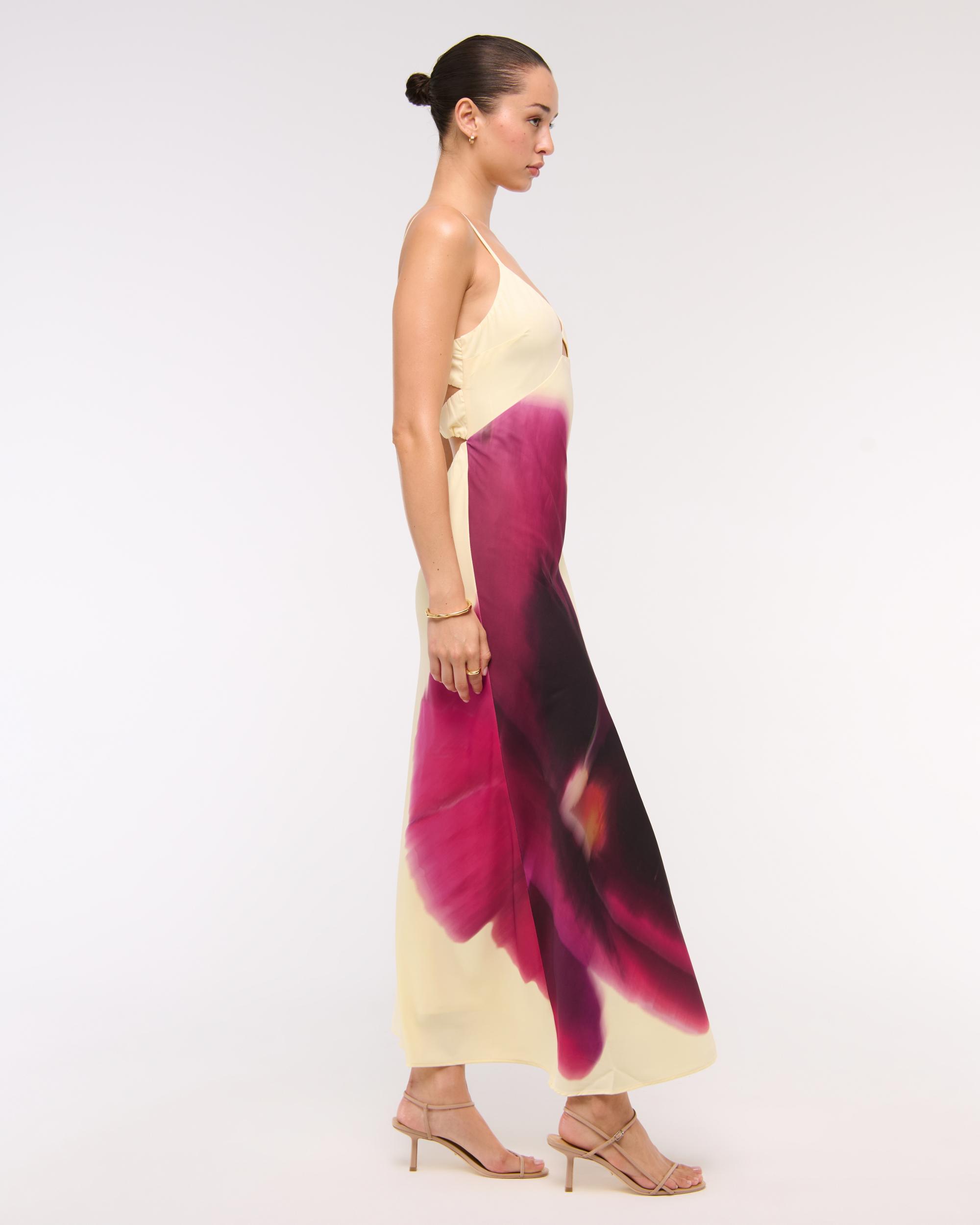 The A&F Julia Slip Cutout Maxi Dress Product Image