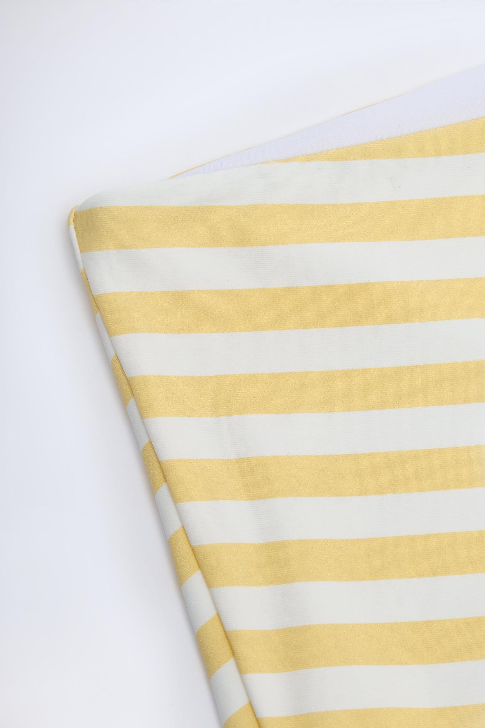 Mid-Rise Hot Pants in Lemon Yellow Stripe Product Image