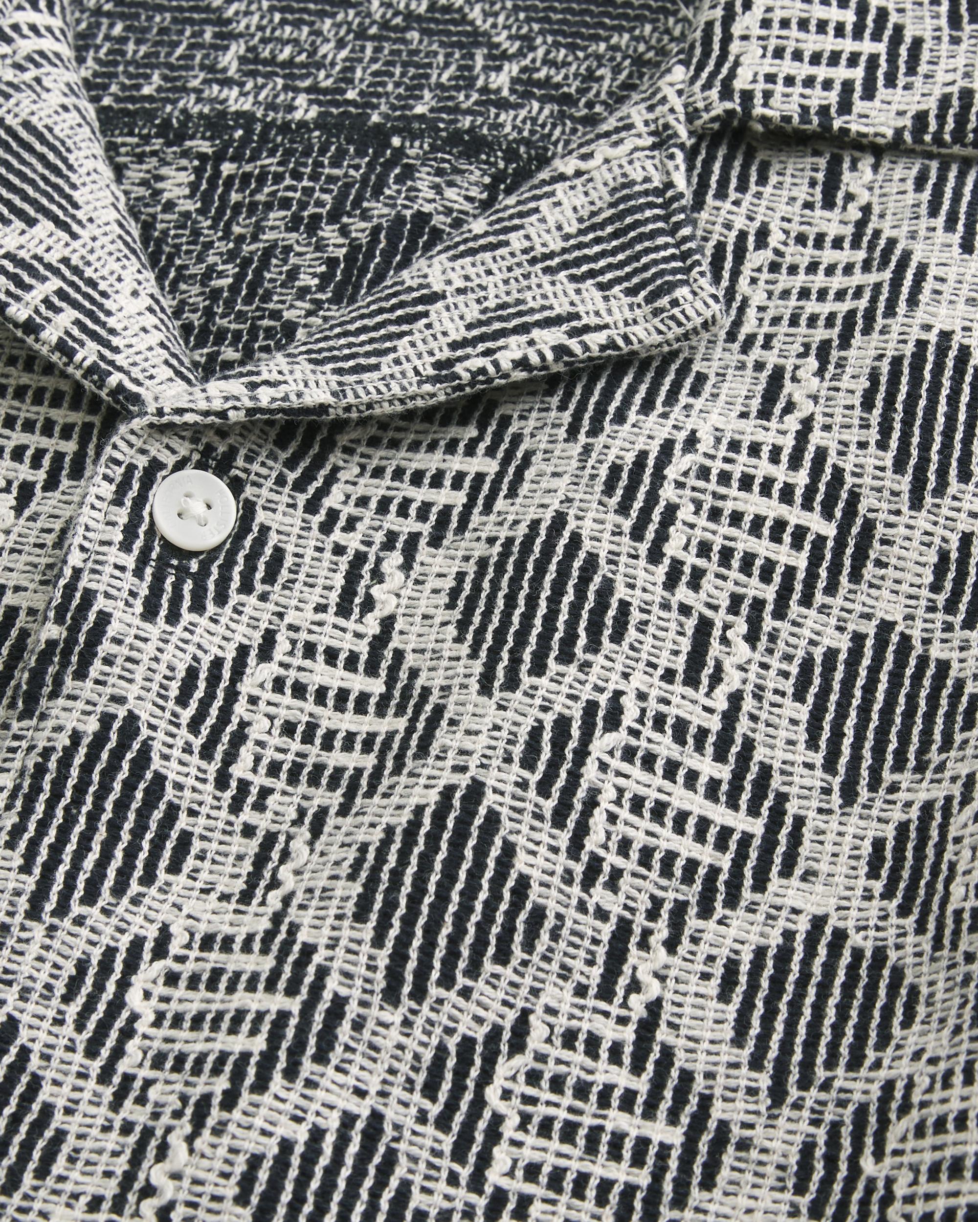 Boxy Short-Sleeve Crochet-Style Shirt Product Image