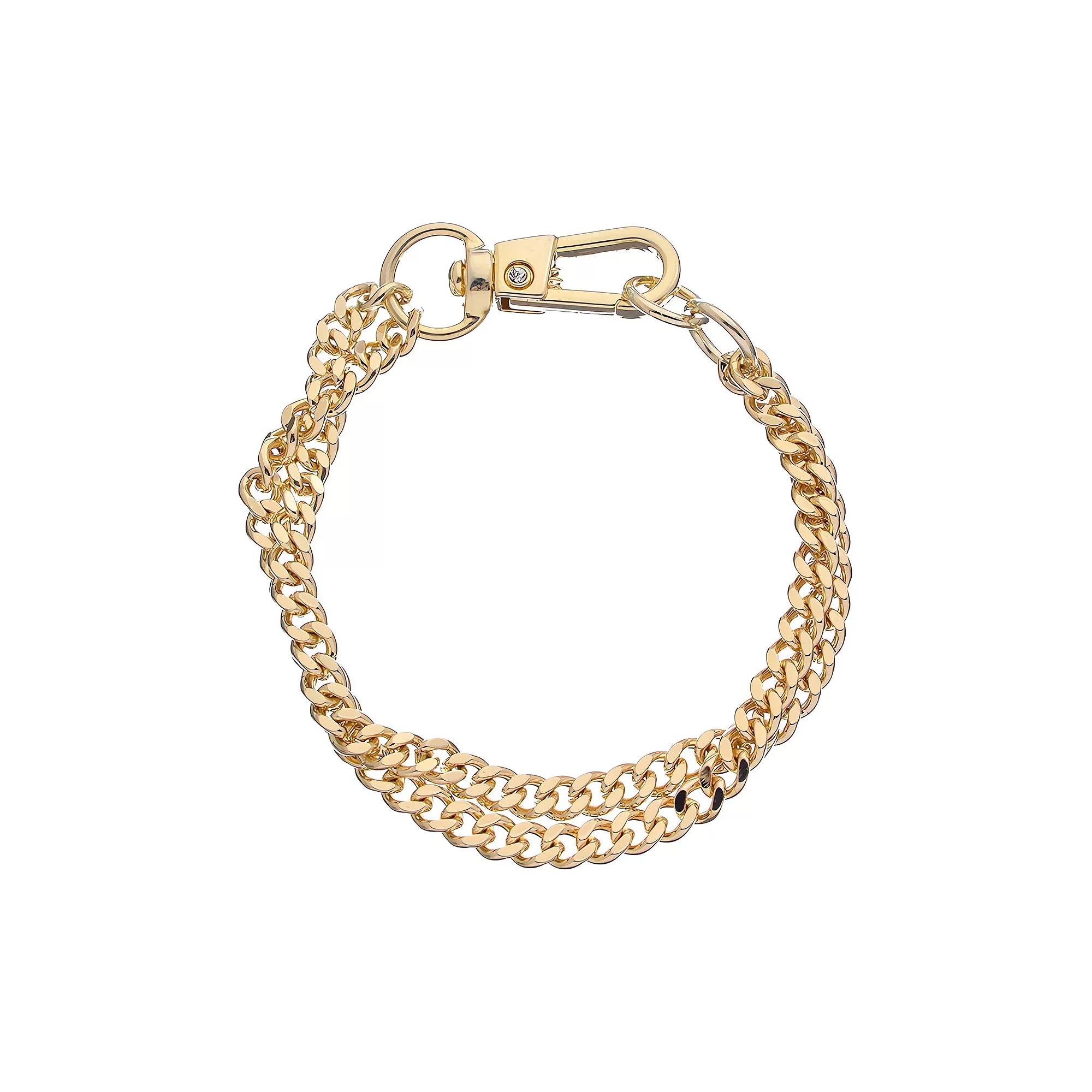 Juvell 18k Gold Plated Cubic Zirconia Double-Row Chain Bracelet, Women's, Two Tone Product Image