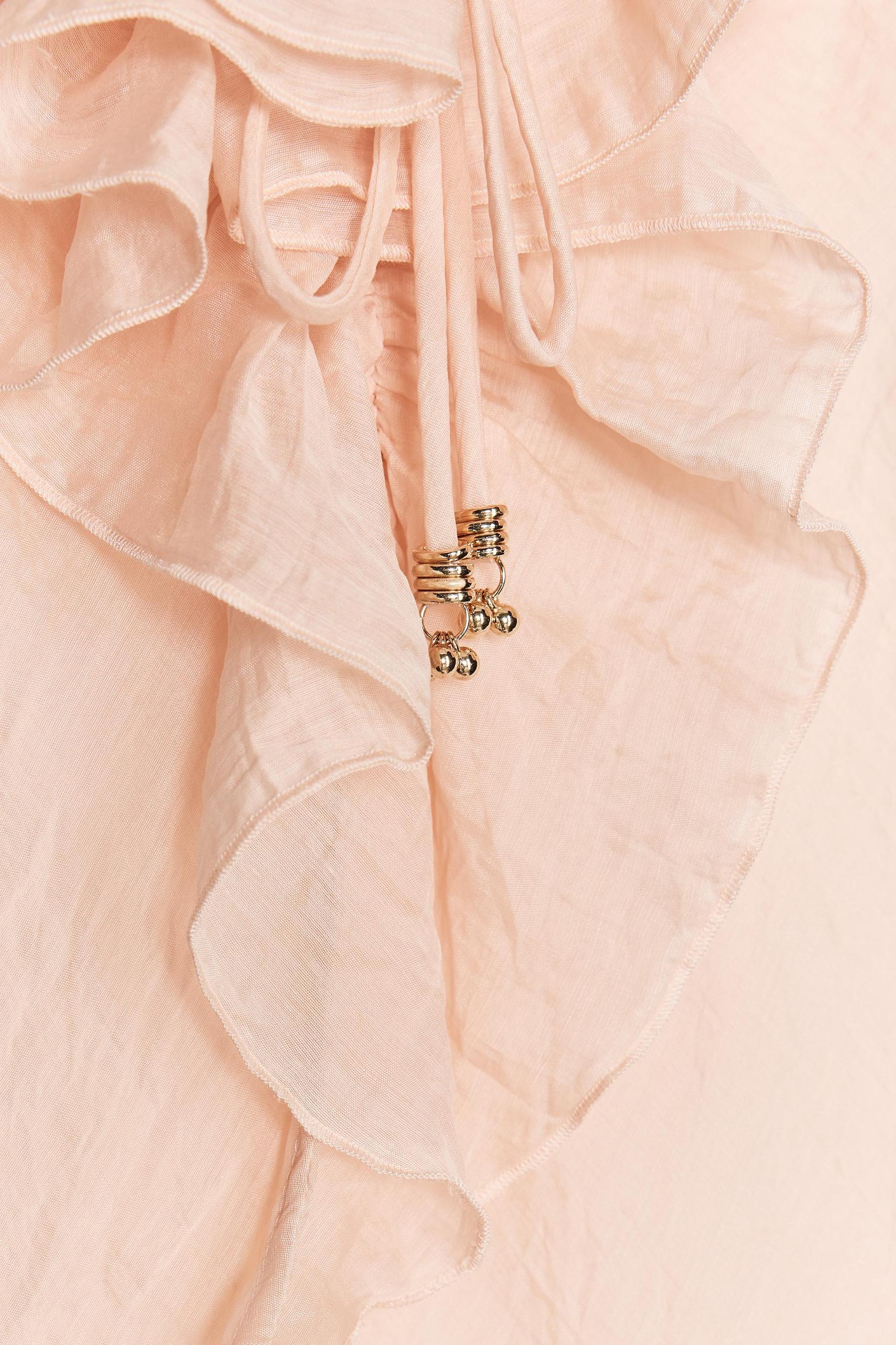 RUFFLED MIDI SLIP DRESS Product Image