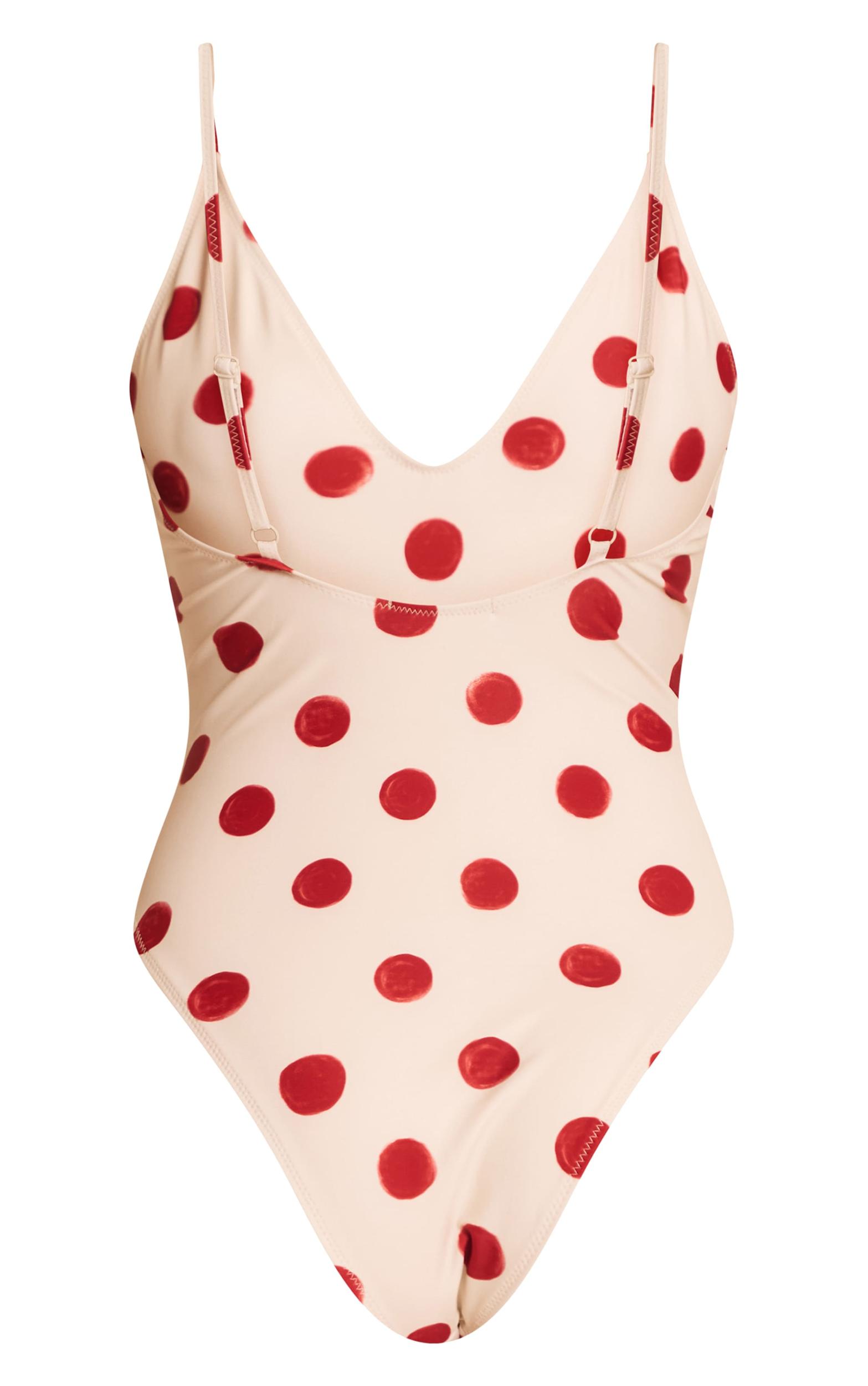 Red Polka Dot Scoop Swimsuit Product Image