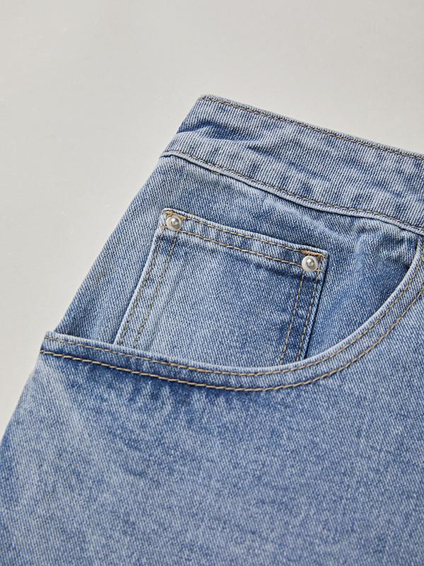 Vintage Blue Micro Denim Skirts Product Image