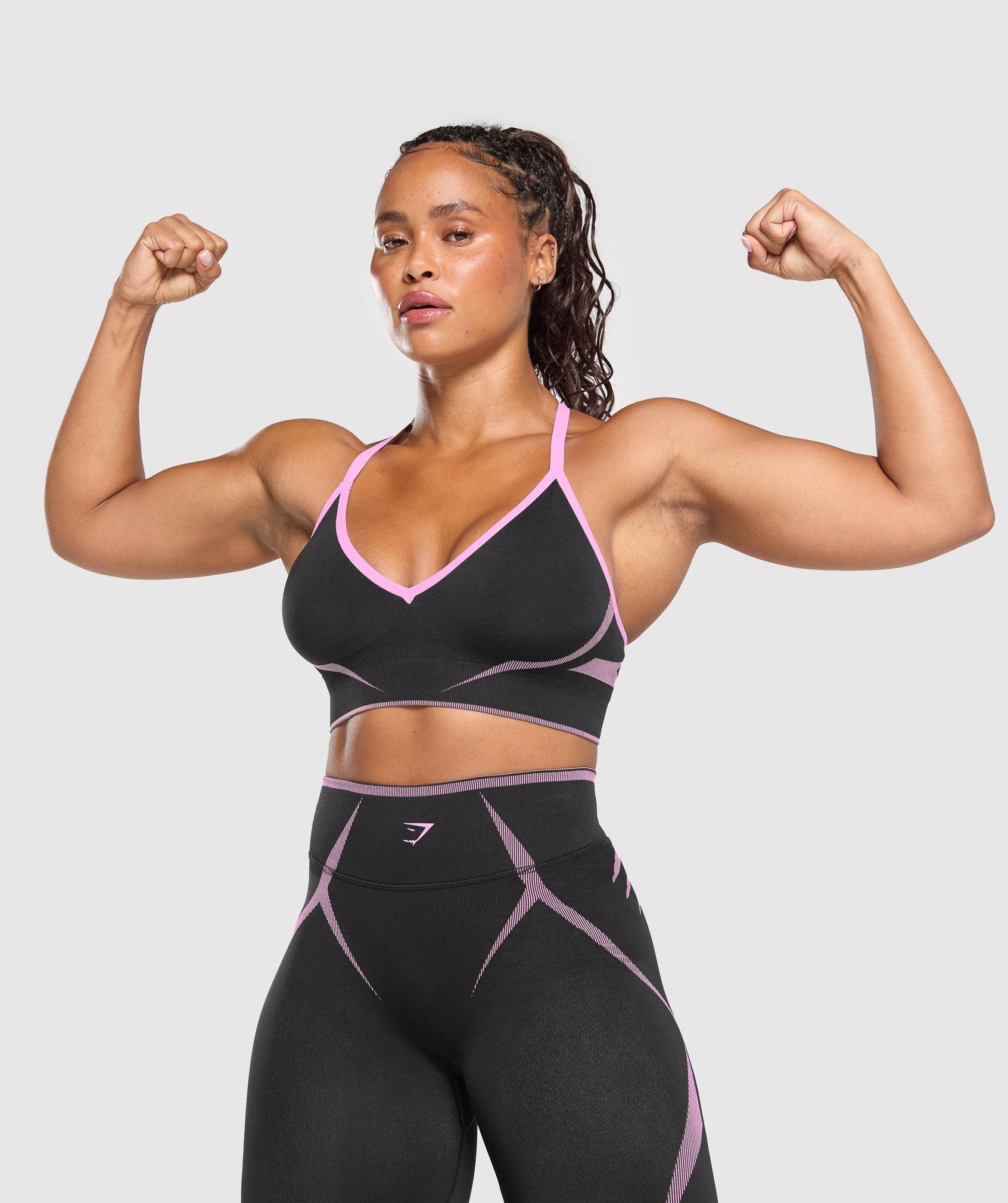 Gymshark Apex Lift  Seamless Sports Bra - Darkest Purple/Sour Pink Female Product Image