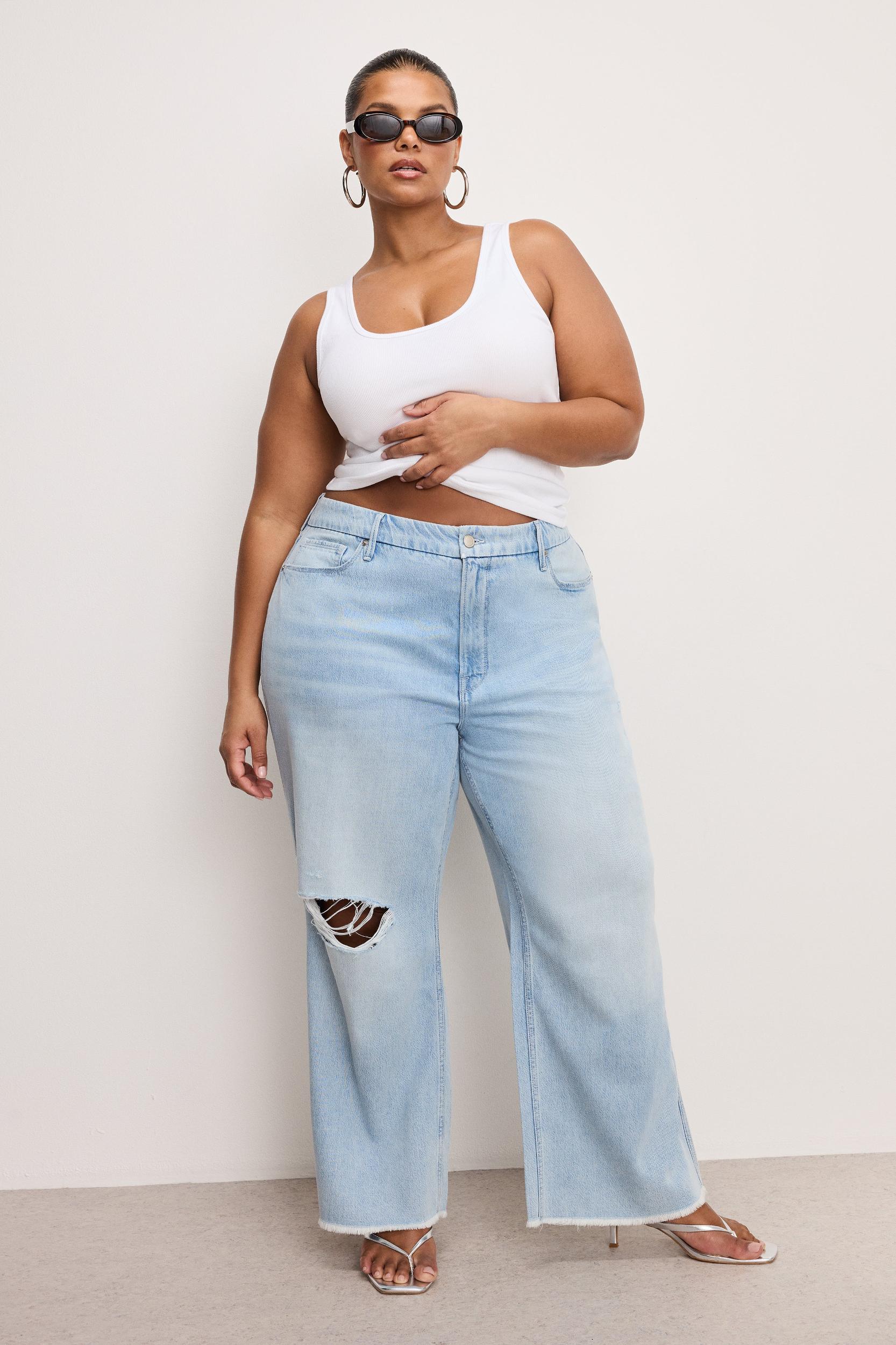 WEIGHTLESS GOOD SKATE WIDE CROPPED JEANS | INDIGO959 Product Image