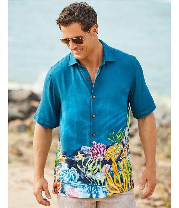 Caribbean Coral Reef Print Short Sleeve Woven Shirt Product Image