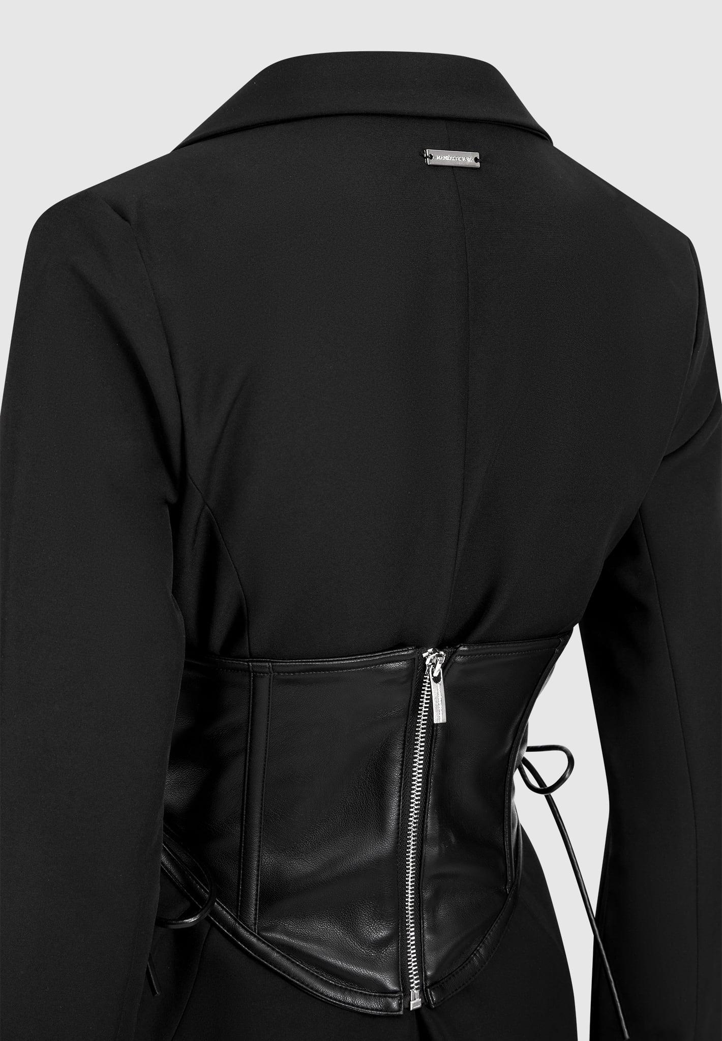 Blazer with Leather Corset - Black Female Product Image