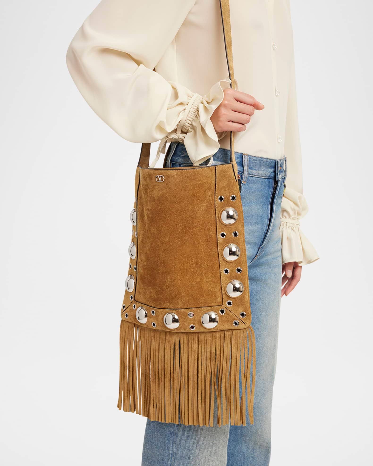 Nellcote Fringe Studded Suede Crossbody Bag Product Image