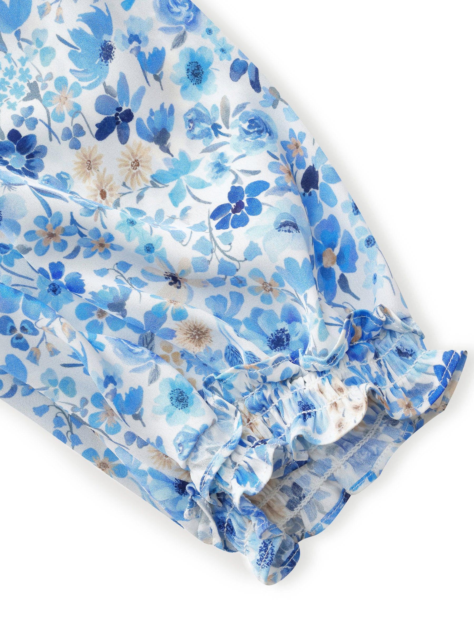 19MM Mulberry Silk Floral Print Ruffle Collar Maxi Dress Product Image