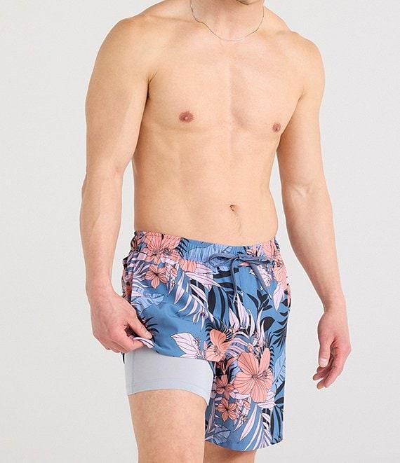 SAXX Hibiscus Jungle Oh Buoy 2N1 Slim Fit 7#double; Inseam Swim Shorts Product Image