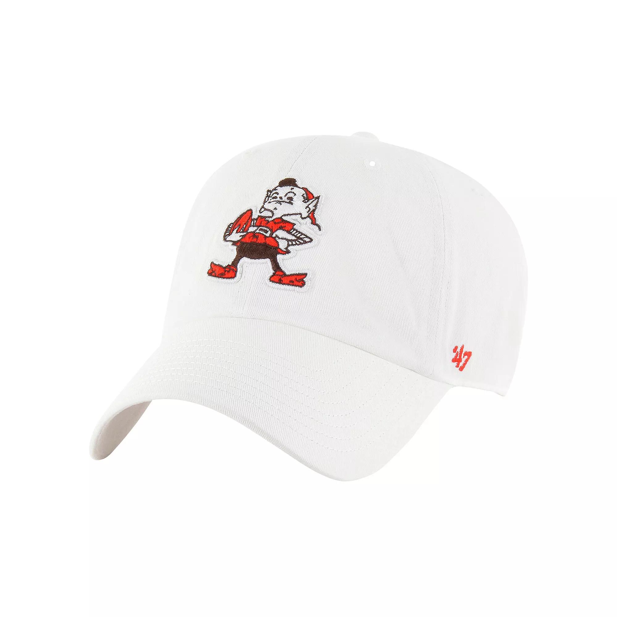 Men's '47 White Cleveland Browns Clean Up Legacy Adjustable Hat Product Image