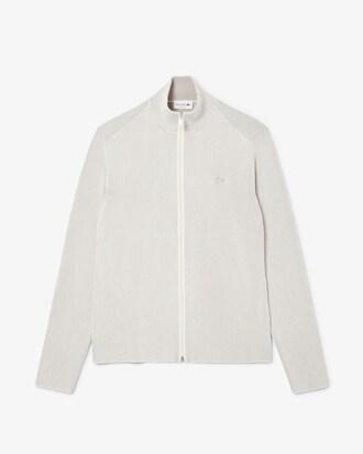 Zipped Cotton Rib Sweater Product Image