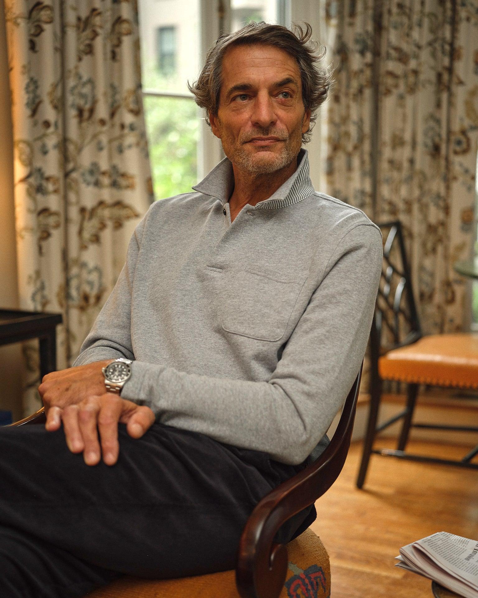 Acadia Polo in Athletic Heather Loopback Terry Product Image