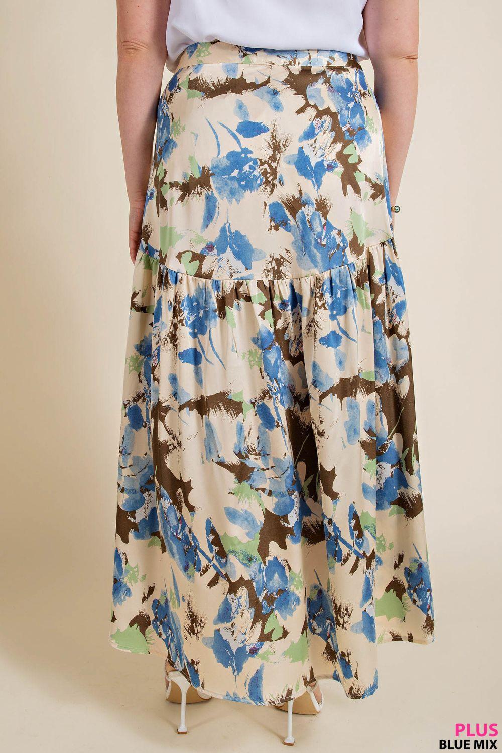 Tansy Botanical Faux Wrap Midi Skirt Product Image
