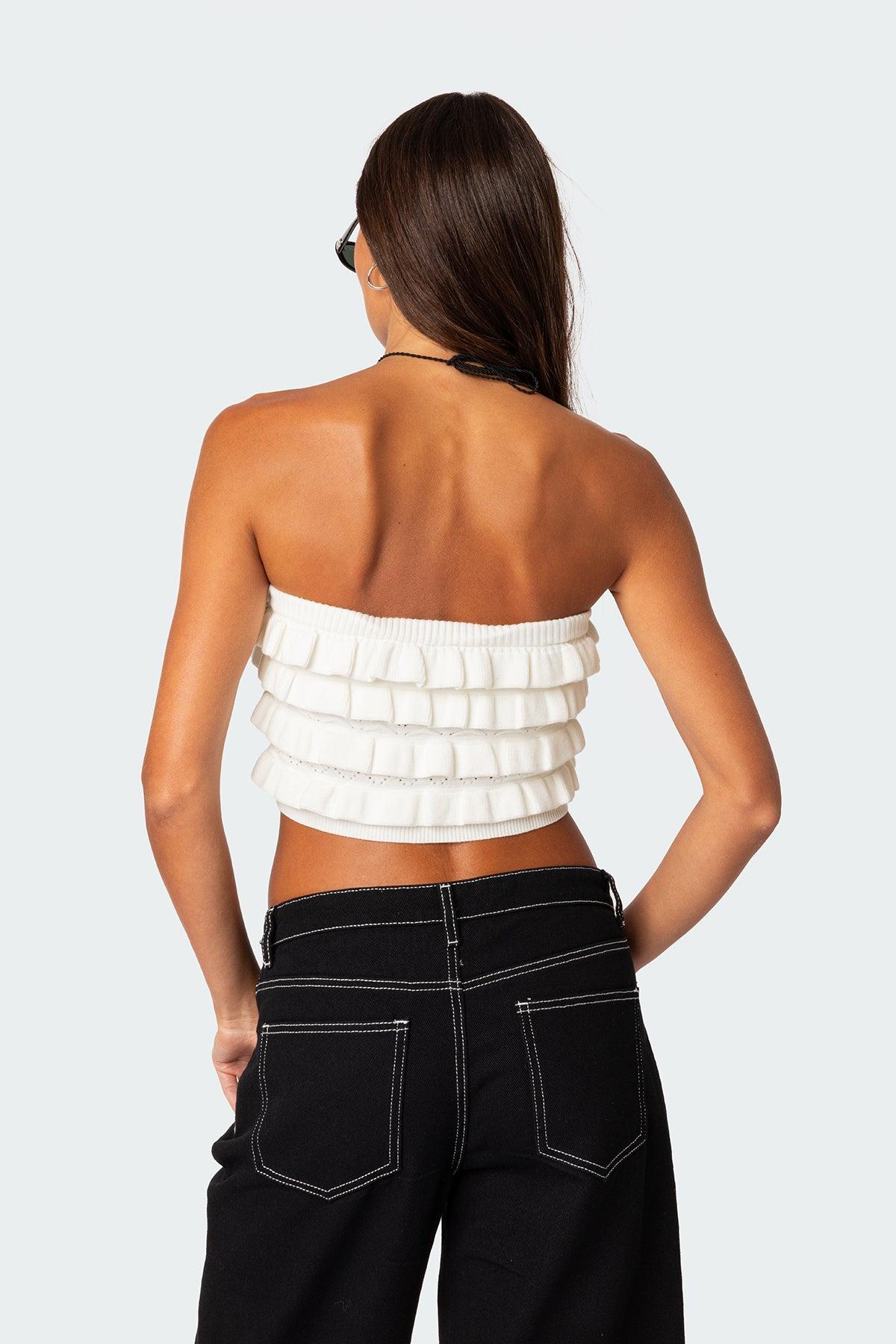 Robin Ruffle Knit Tube Top Product Image