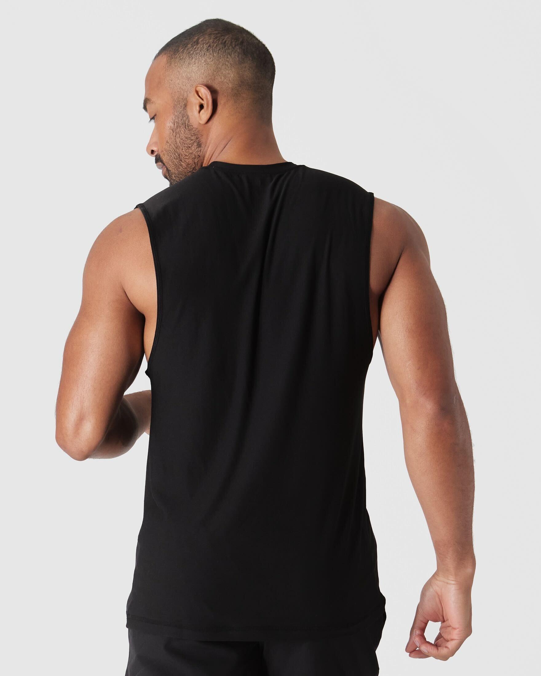 Black Sleeveless Active Muscle Tee Product Image
