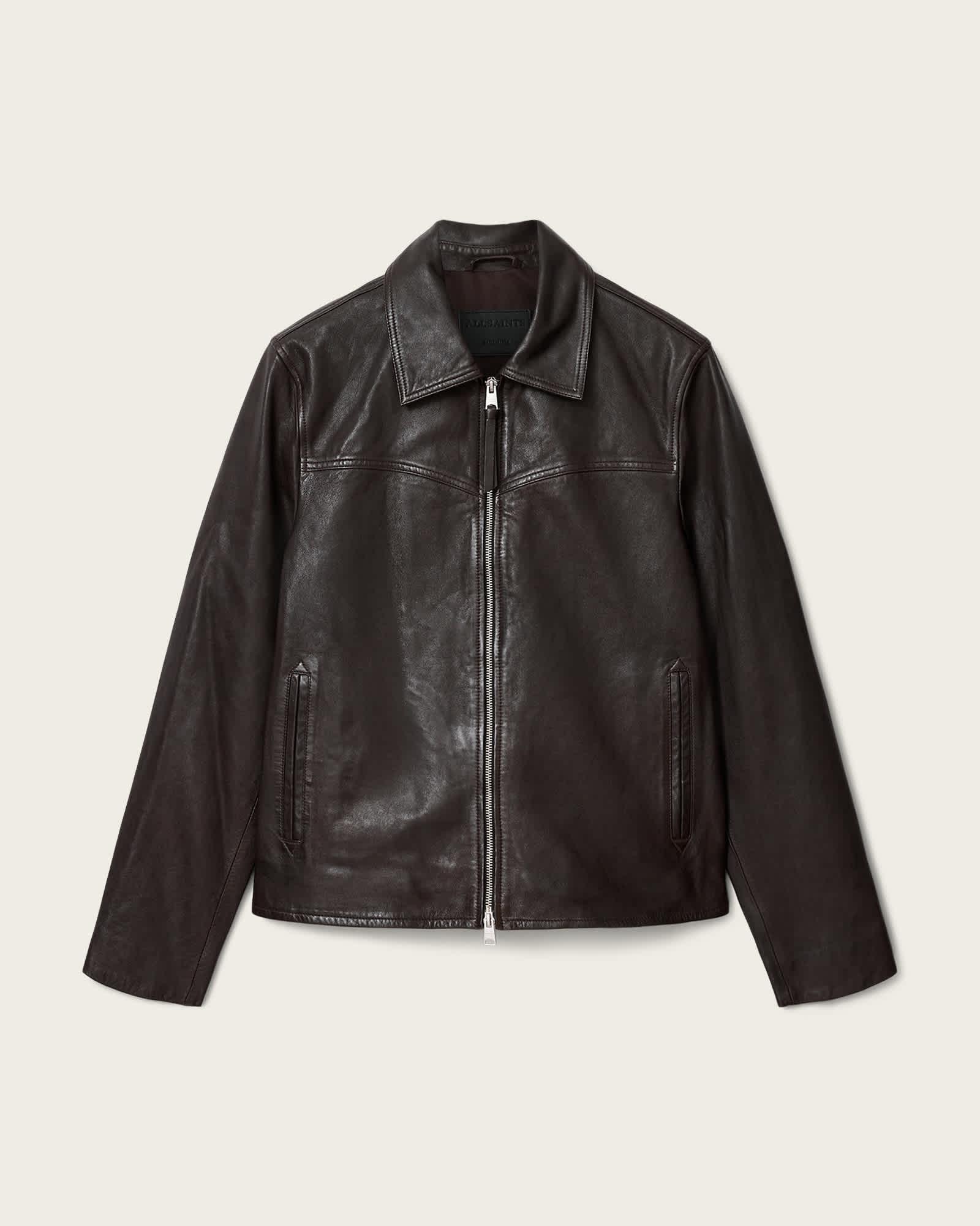 Tune Leather Biker Jacket TRAIL BROWN | ALLSAINTS US Product Image