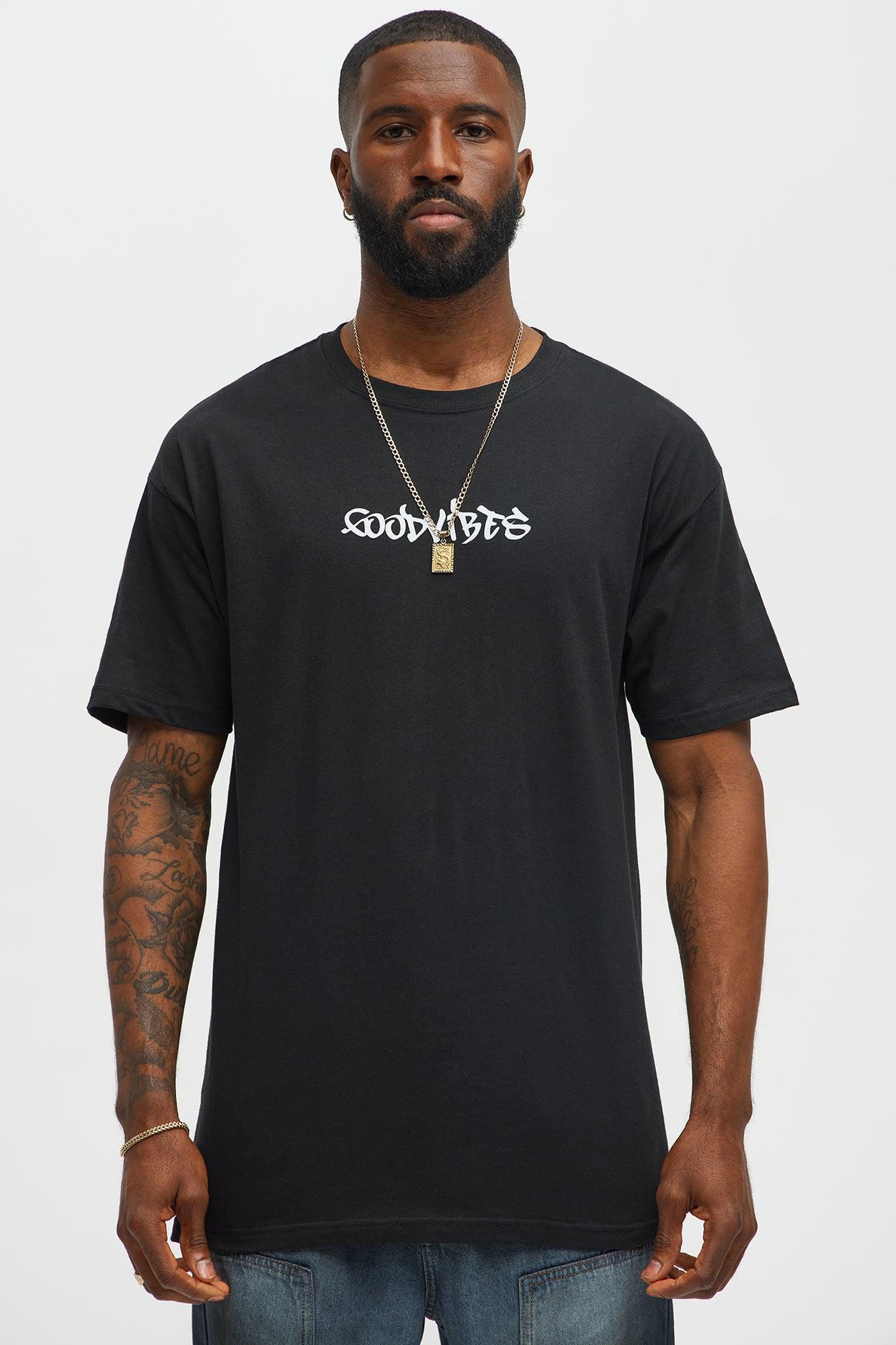 Good Vibes Broken Heart Short Sleeve Tee - Black Product Image