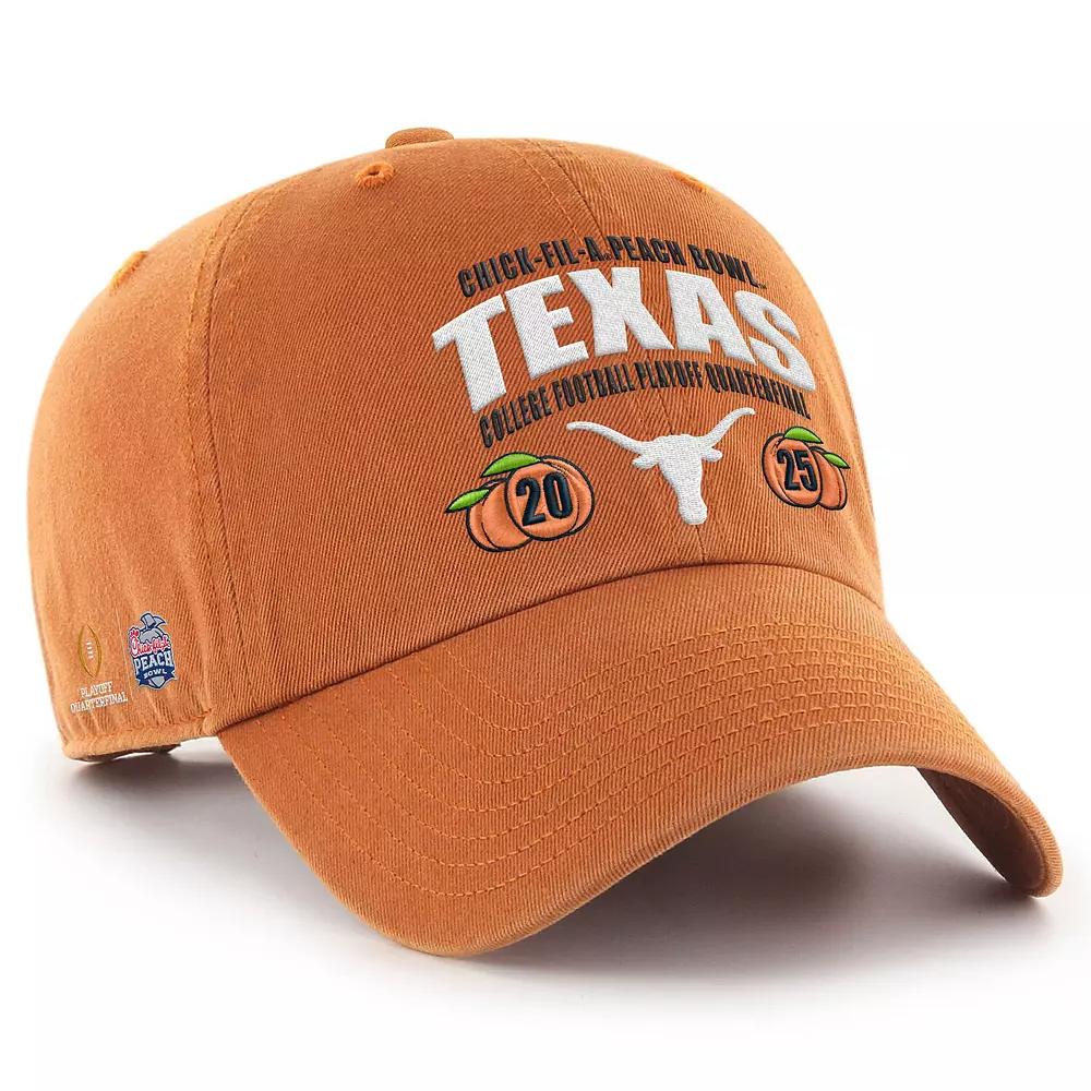 Men's '47 Texas Orange Texas Longhorns College Football Playoff 2025 Peach Bowl Clean Up Adjustable Hat, Team Product Image