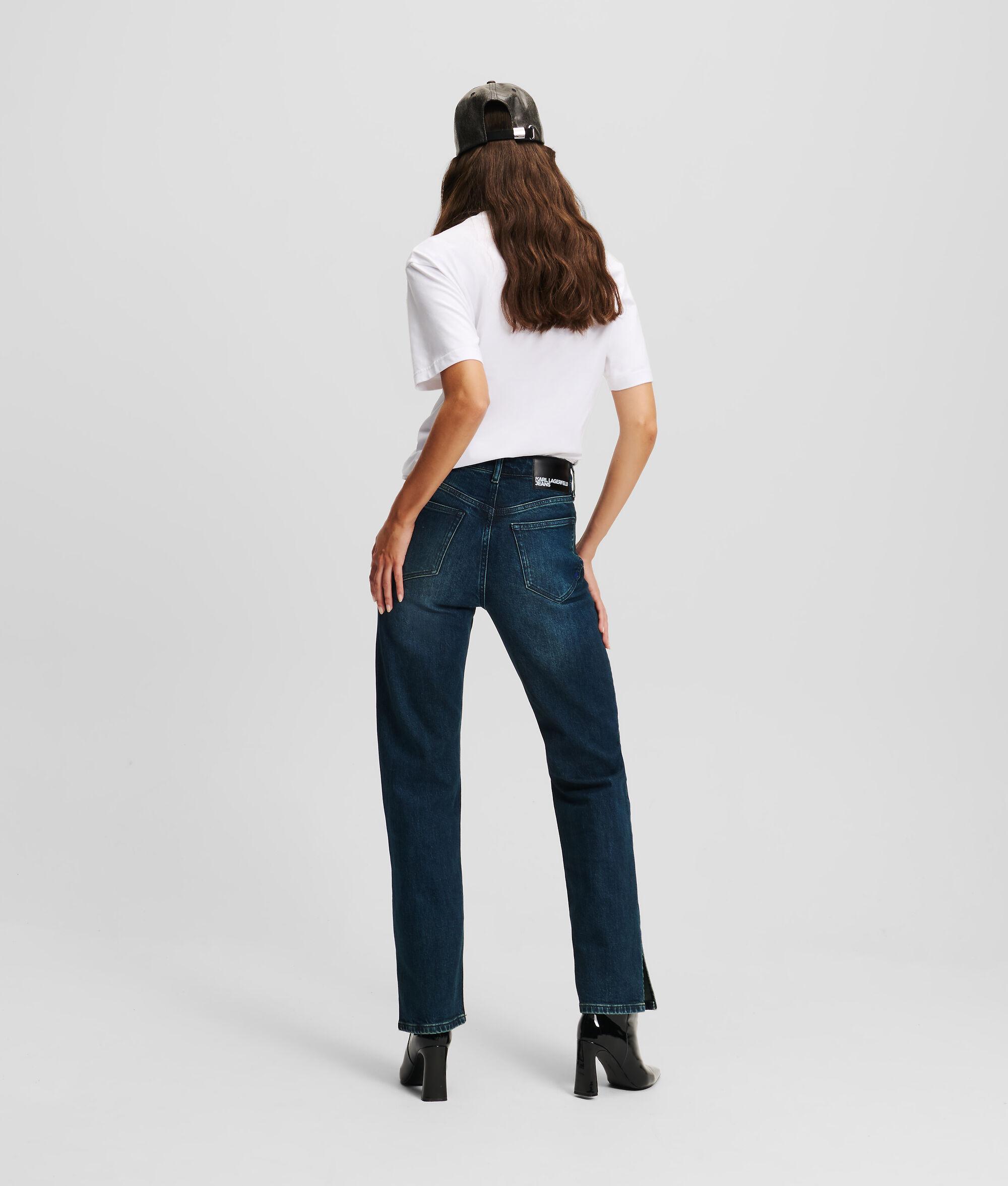 HIGH-RISE SPLIT-HEM STRAIGHT JEANS Product Image