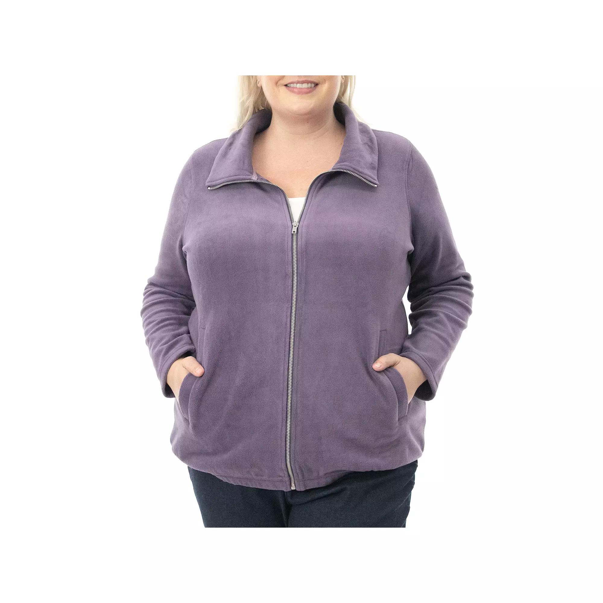Plus Size Nina Leonard Sherpa Jacket, Women's, Size: 1XL, Purple Product Image