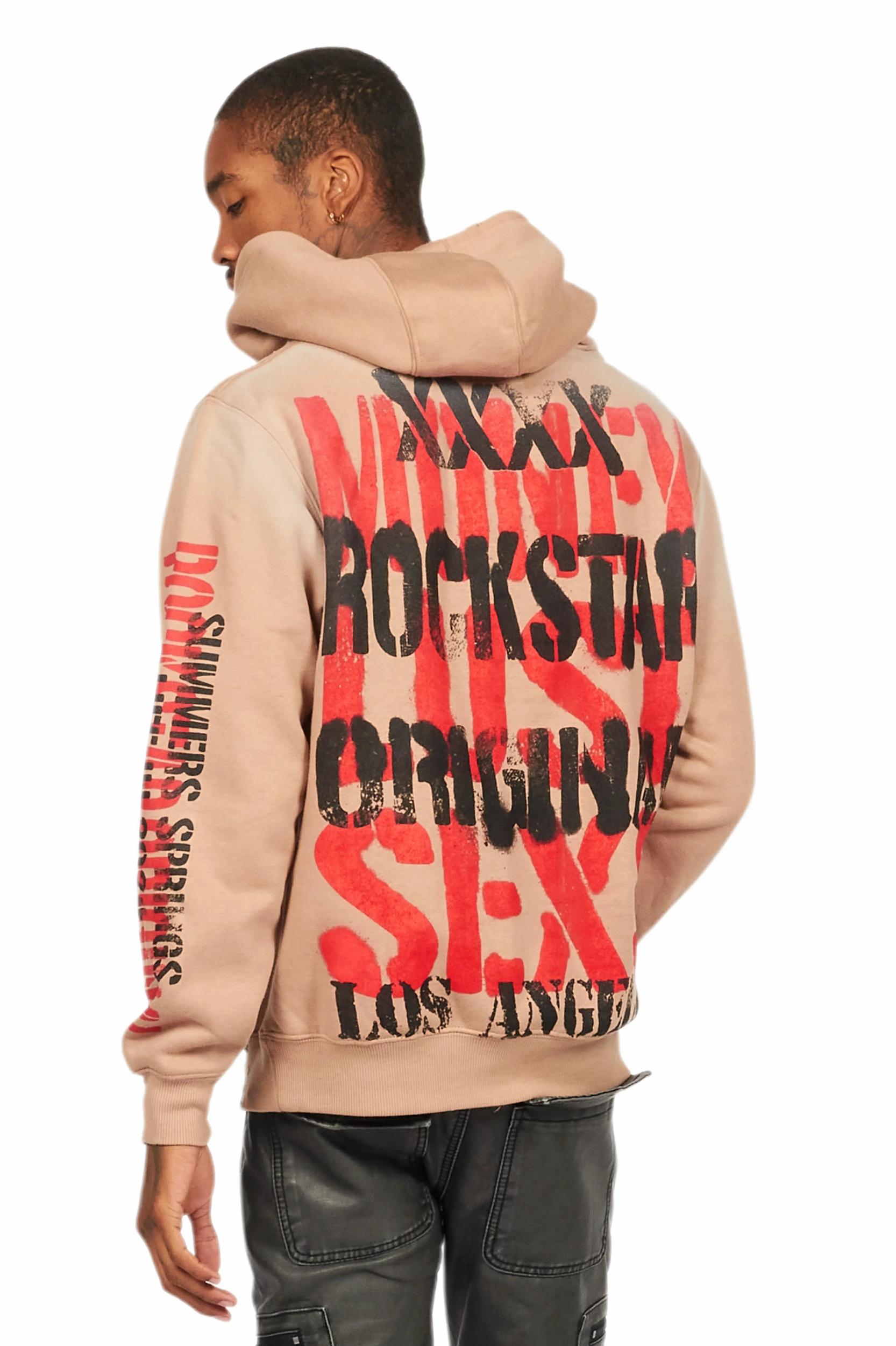 Omer Khaki Distressed Graphic Hoodie Male Product Image