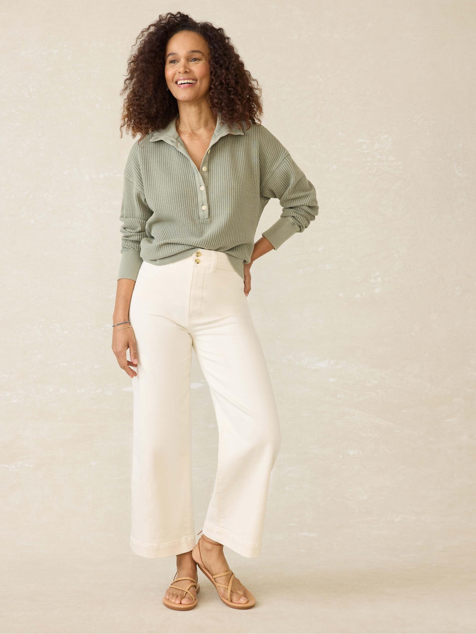 Après Waffle Henley - Coastal Sage Female Product Image