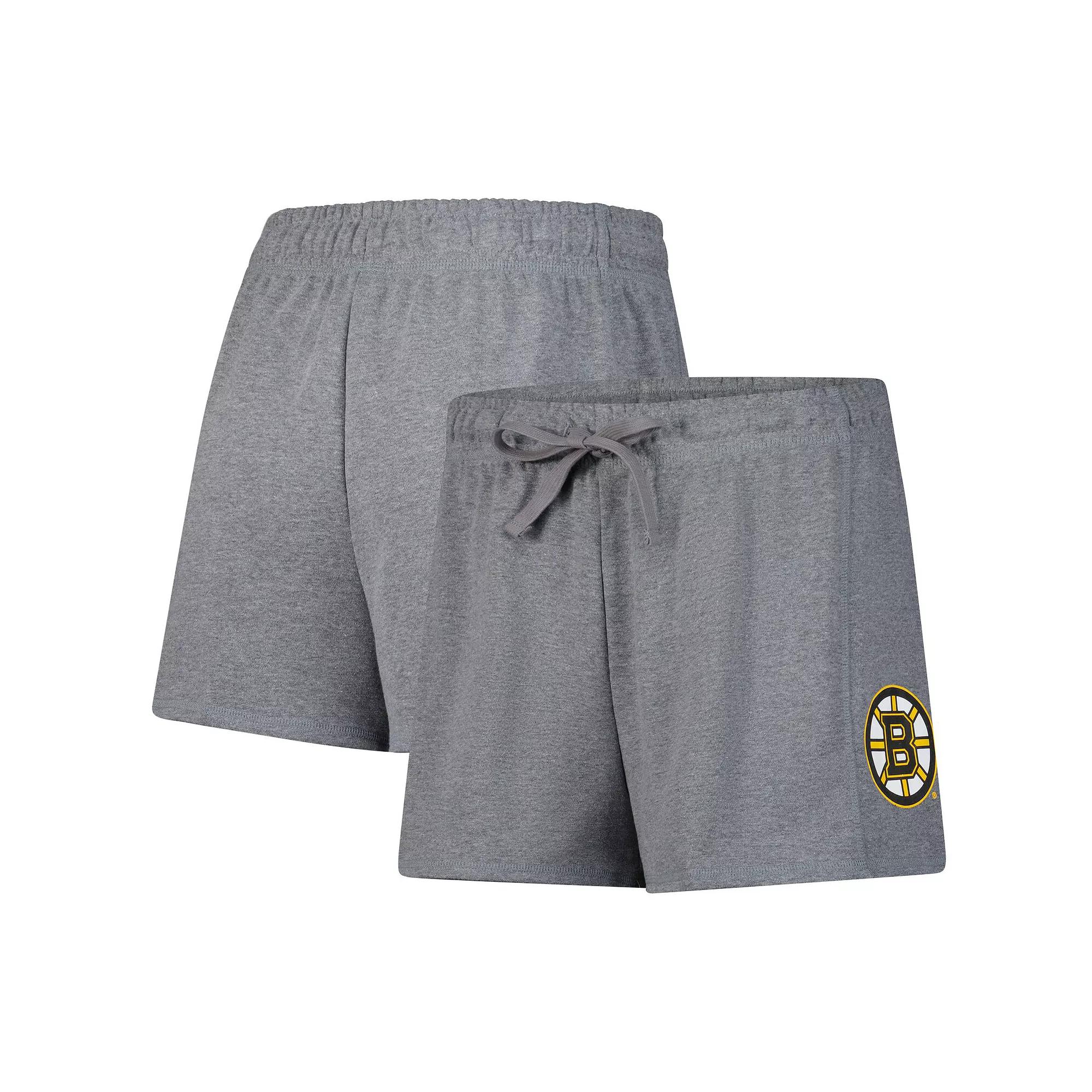 Women's Fanatics Heather Gray Boston Bruins Logo Shorts,  Product Image