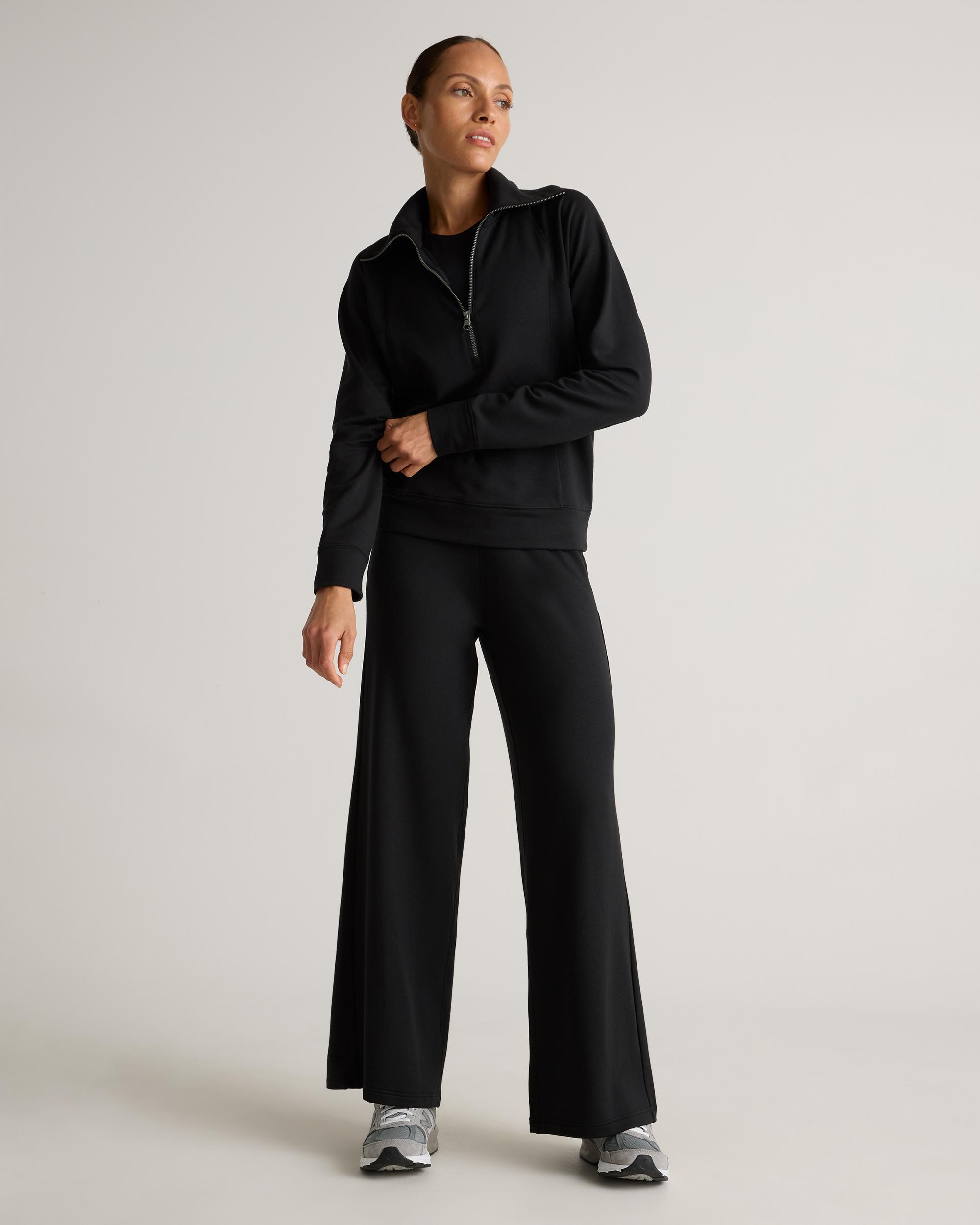 Quince | Women's SuperSoft Fleece Wide Leg Pants Lenzing Modal Product Image