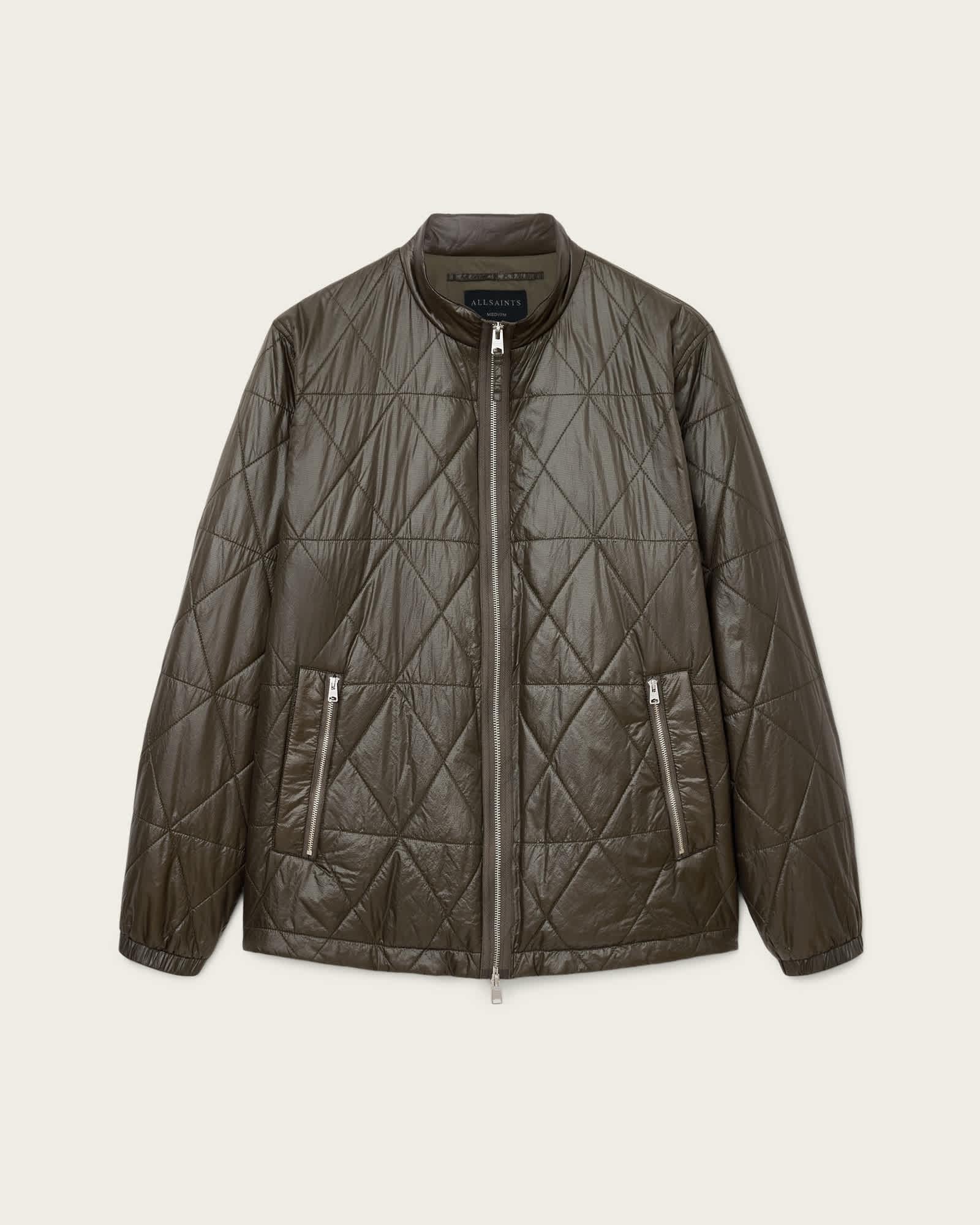 Tribex Shine Quilted Jacket Forest Green | ALLSAINTS US Product Image