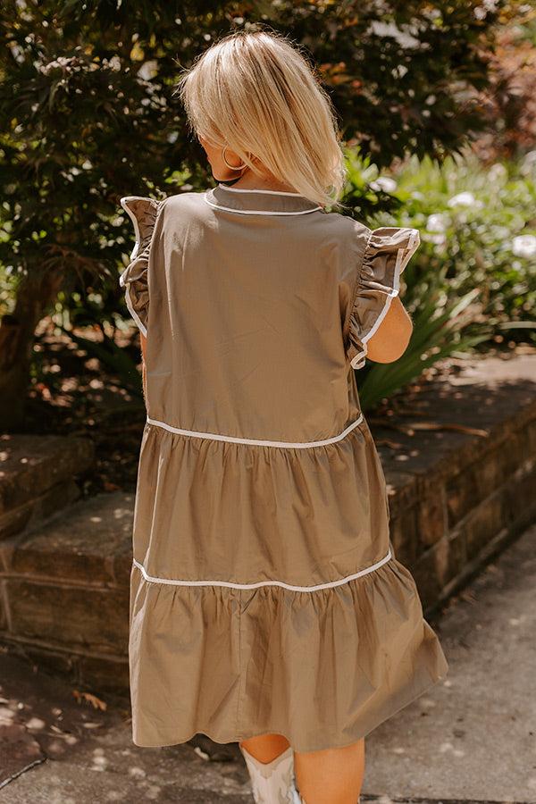 Cue The Charm Mini Dress in Martini Olive Curves Product Image