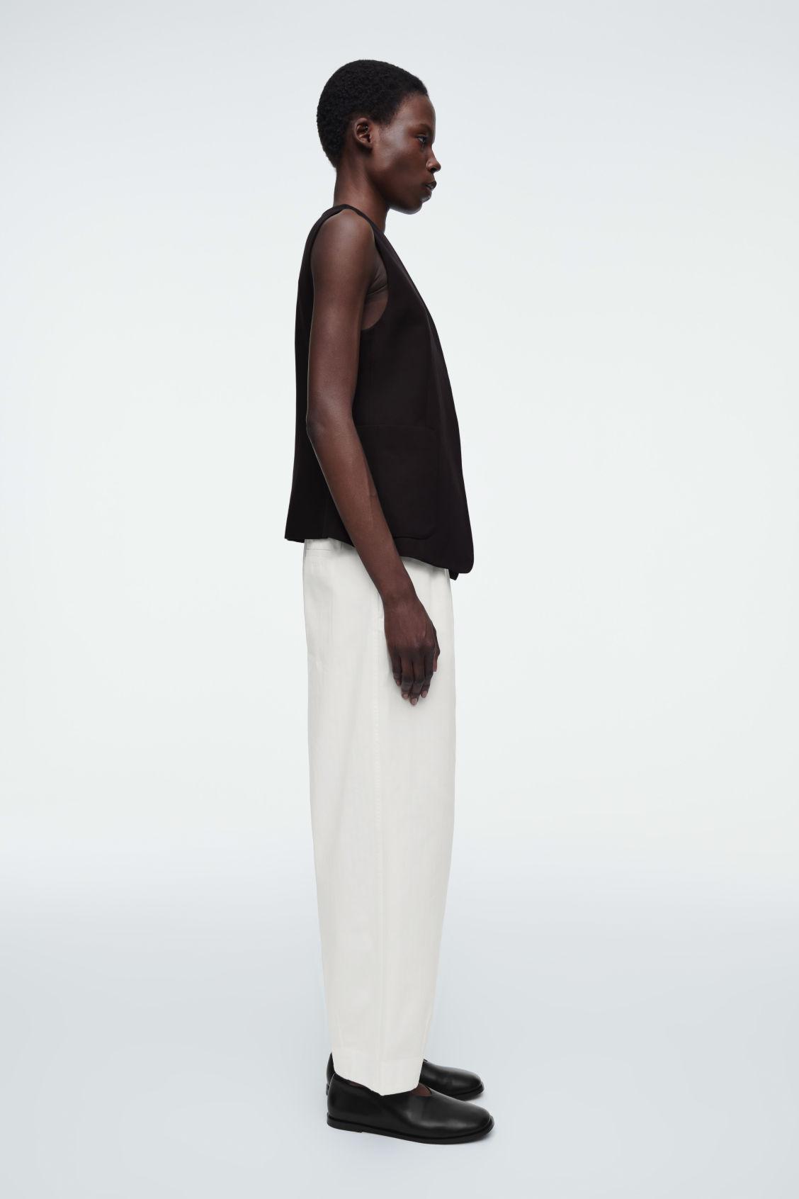 COTTON TAPERED DRAWSTRING TROUSERS Product Image