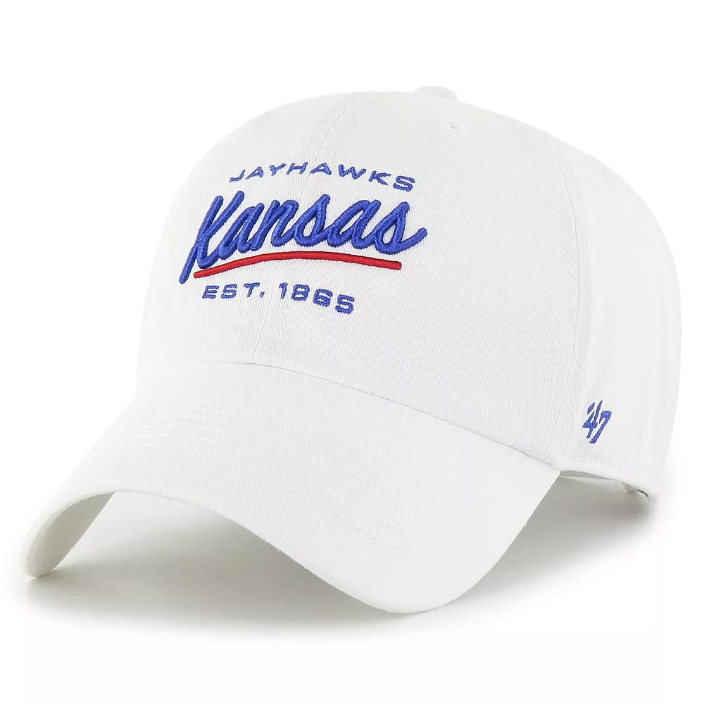 Women's '47 White Kansas Jayhawks Sidney Clean Up Adjustable Hat Product Image