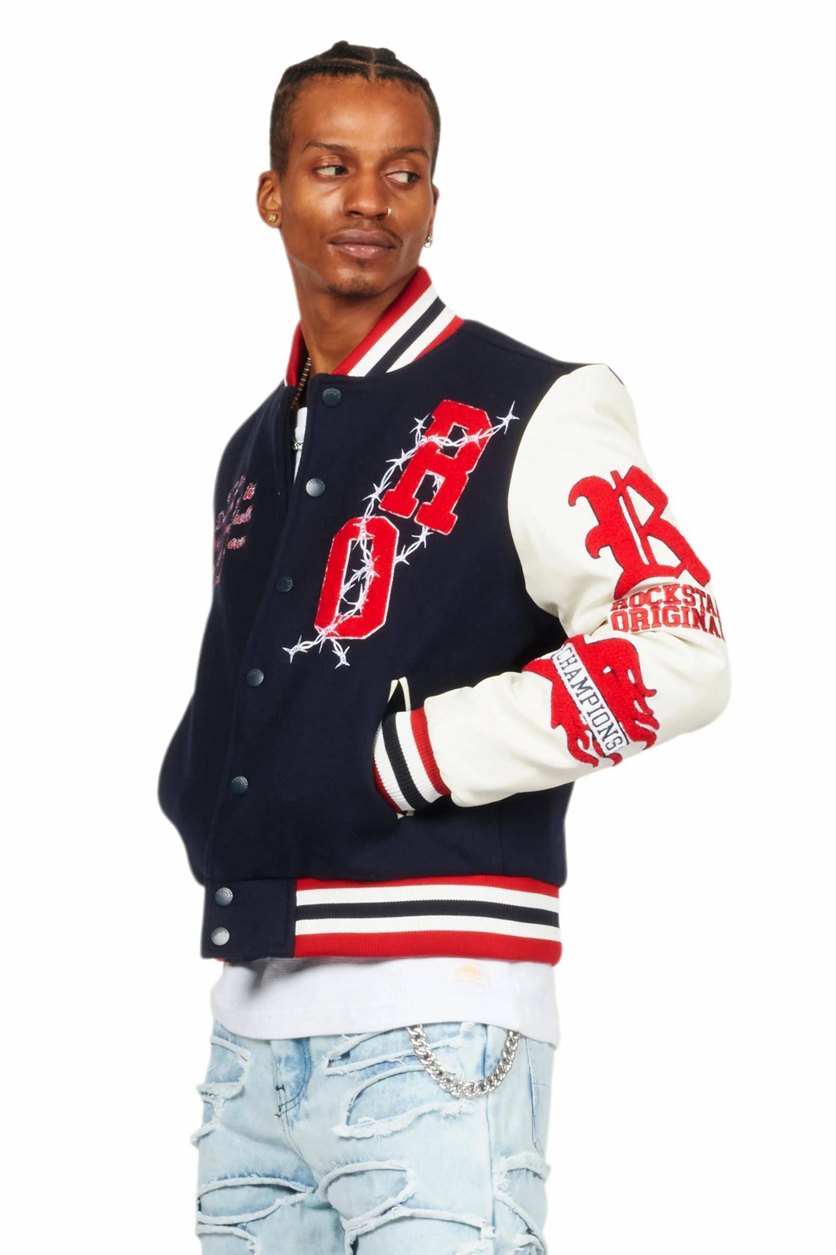 Skoll Navy Varsity Jacket Male Product Image