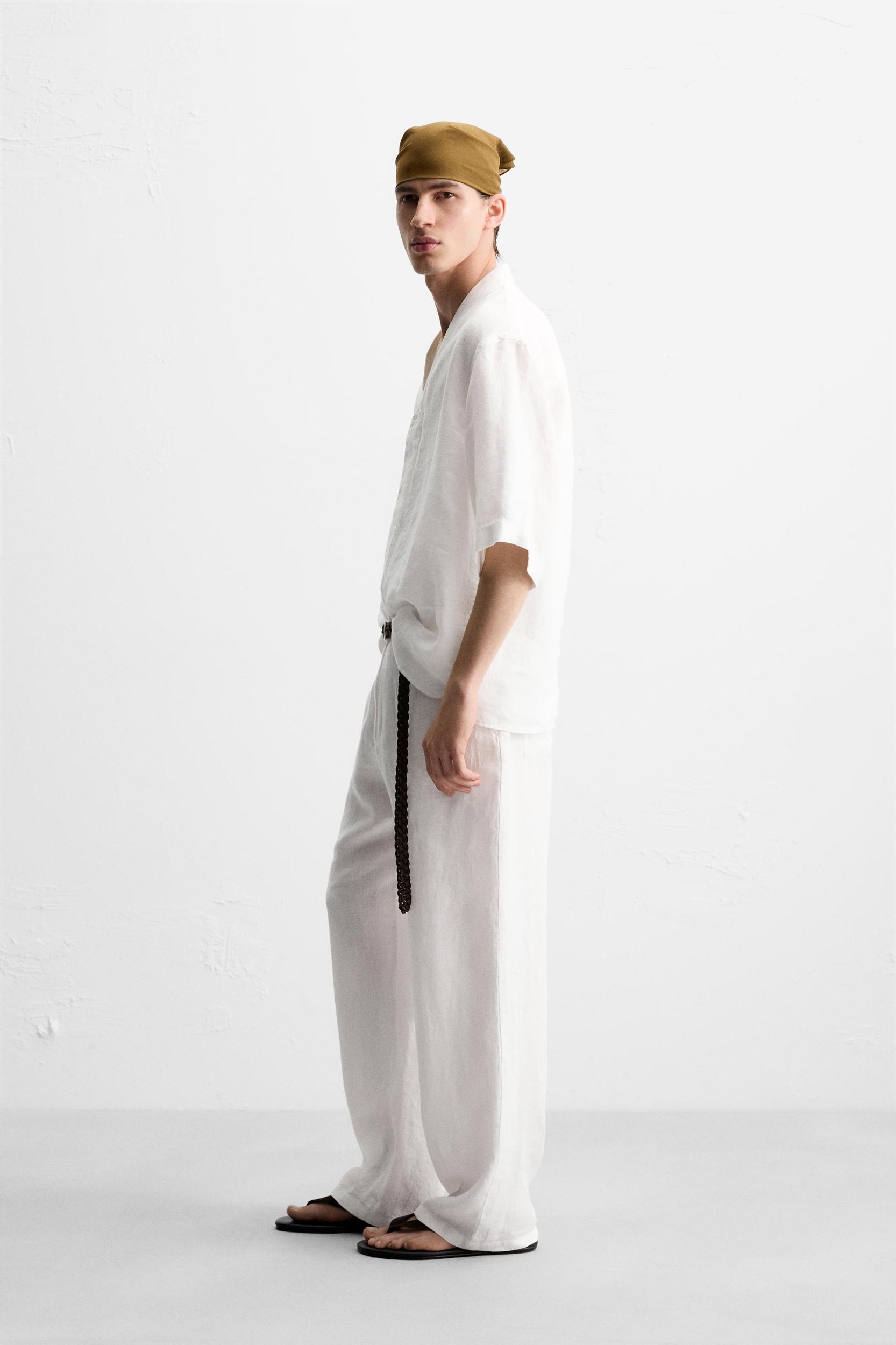 100% LINEN OVERSHIRT Product Image