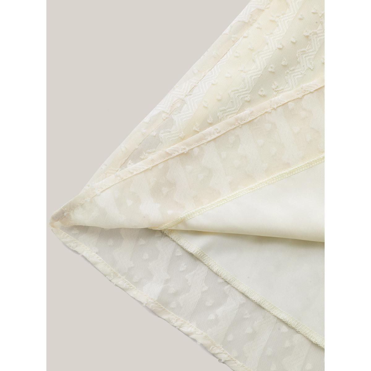 Plus Size Woven-Textured Feel Sheer Bodice Midi Dress Beige Women Elegant Texture Round Neck Short sleeve Curvy BloomChic 22-24/3X Product Image