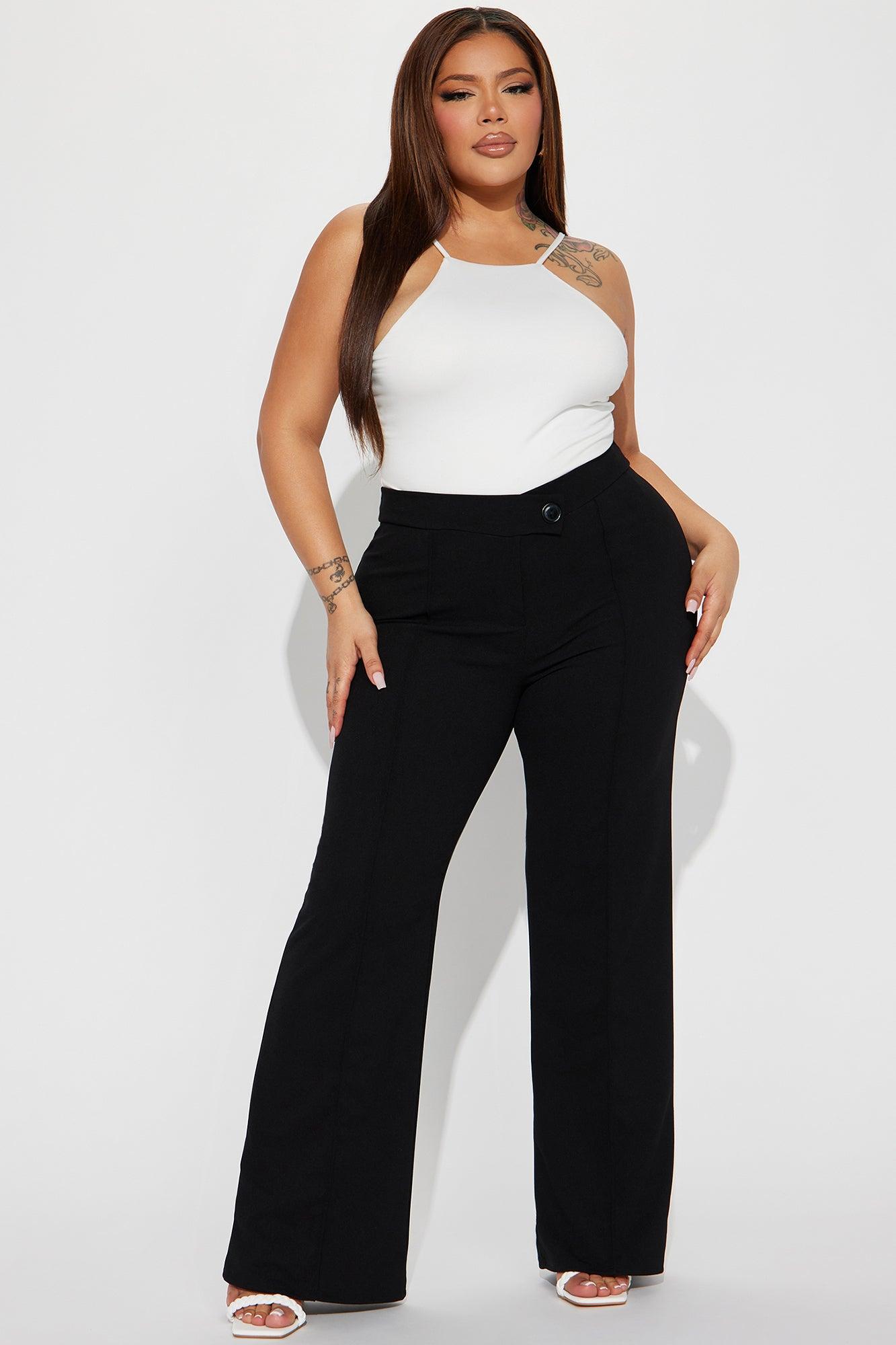 Petite Call It Even Wide Leg Dress Pants - Black Product Image