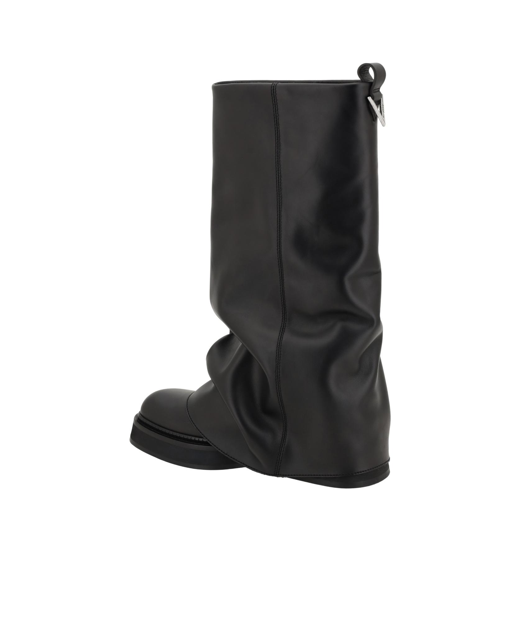 ATTICO Robin Layered Leather Knee Boots In Black Product Image