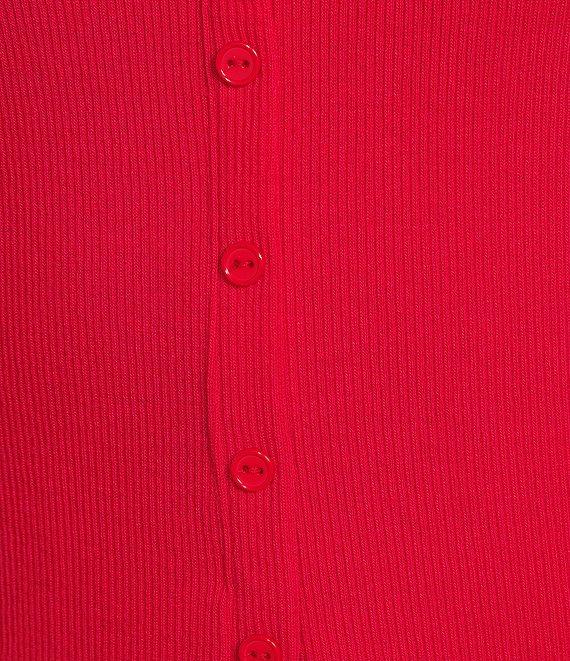 Moa Moa Crewneck Neck Short Sleeve Button-Front Top Product Image