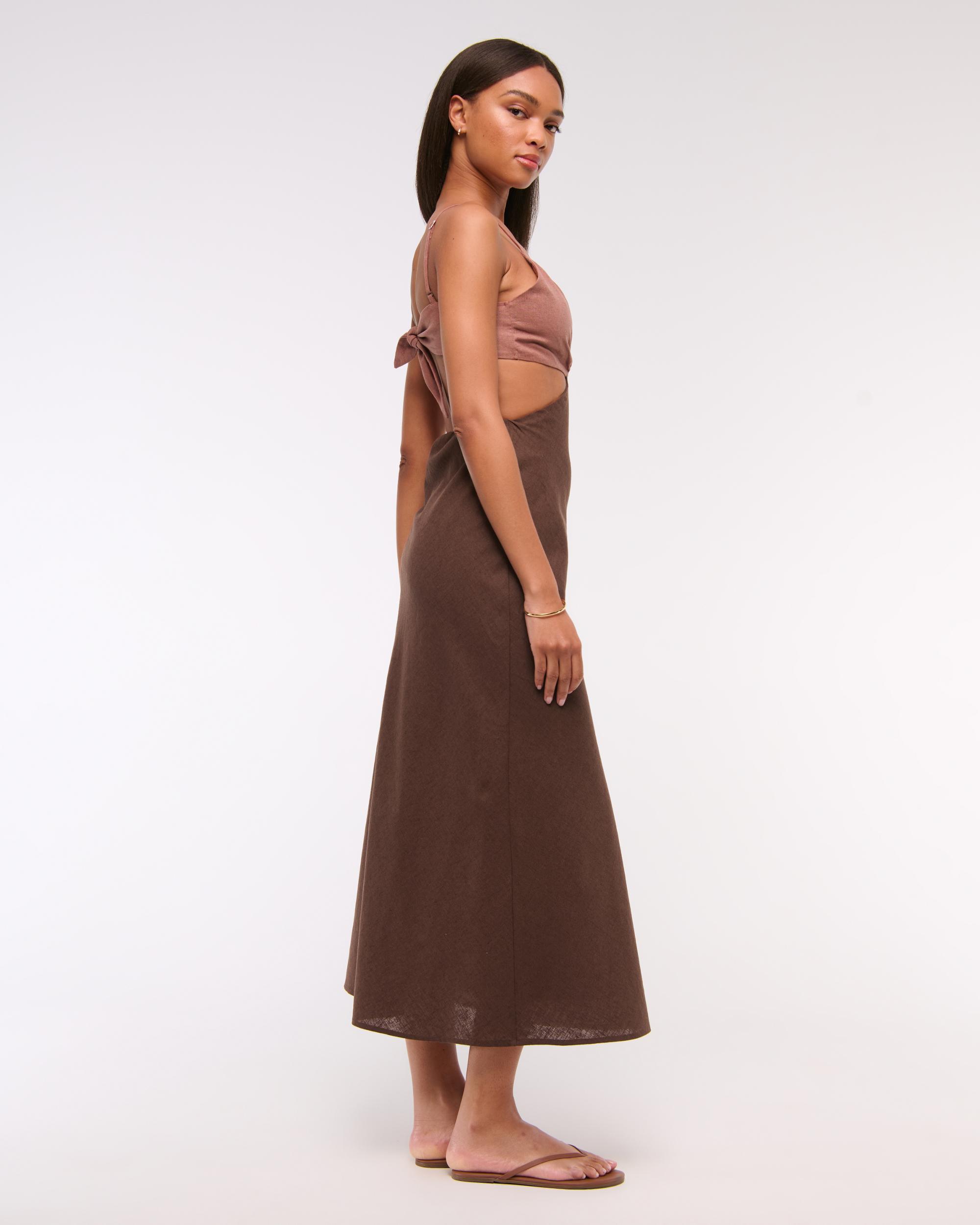 The A&F Julia Slip Cutout Maxi Dress Product Image