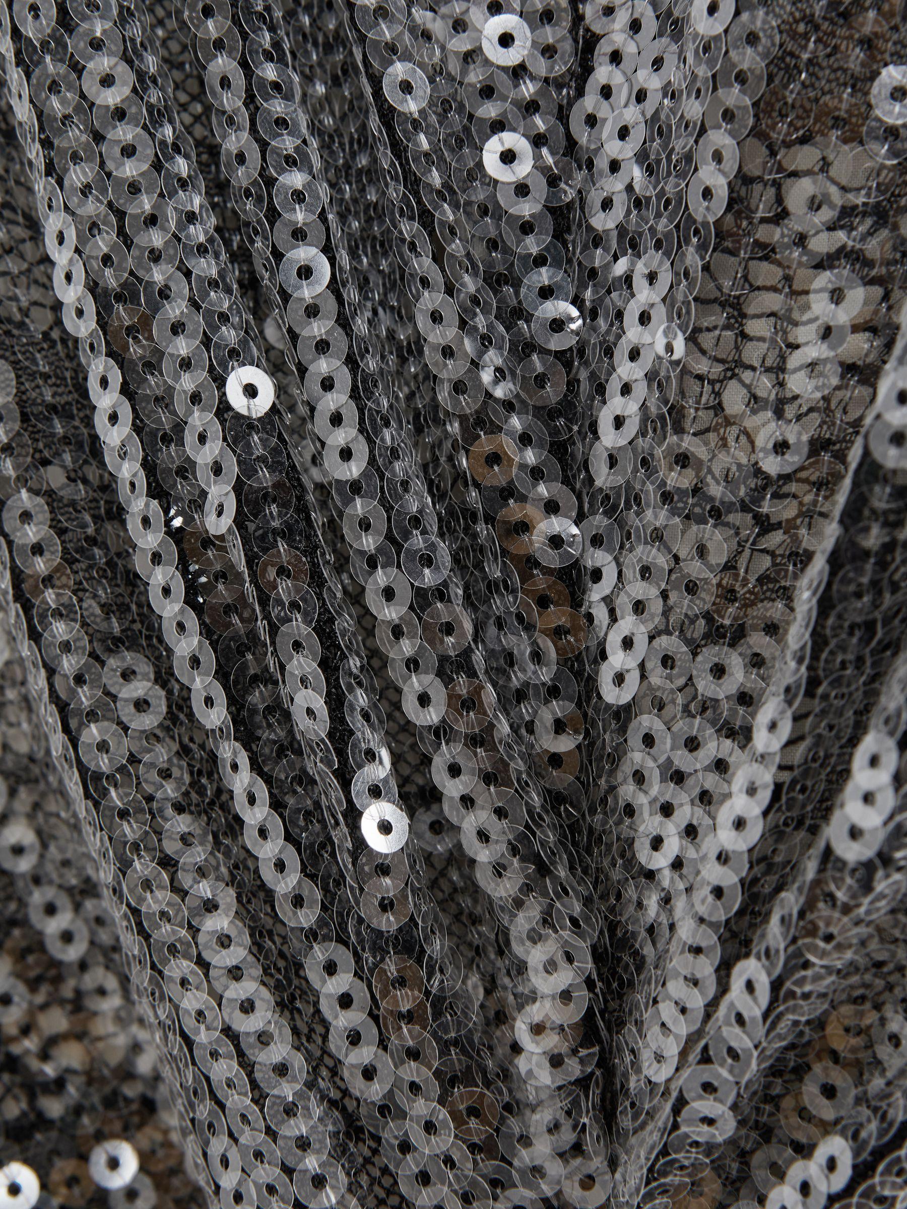 Halston Sequin Ruched Maxi Dress in Black Product Image