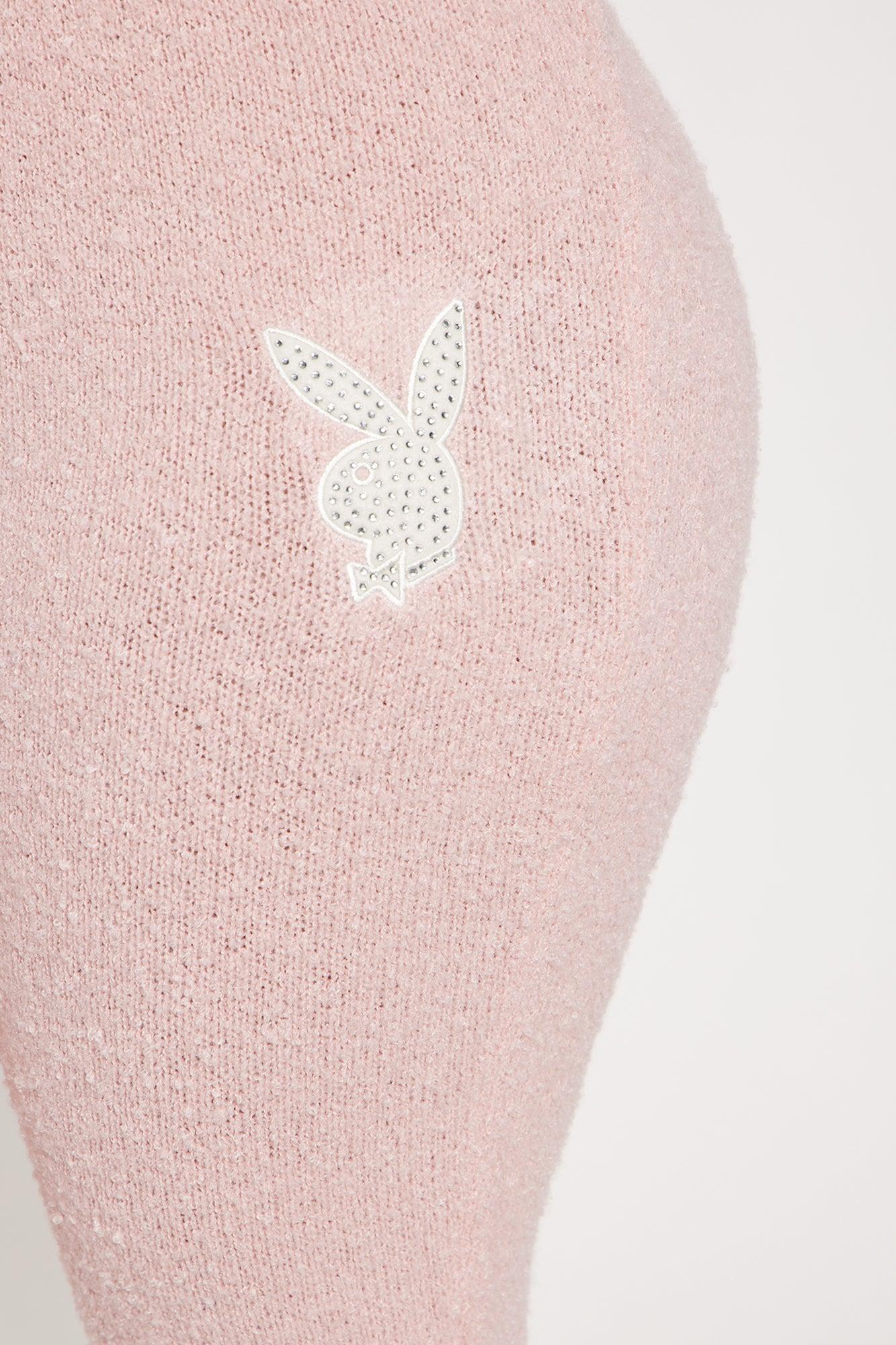 Playboy Rhinestone Cozy Wide Leg Pant - Pink Product Image