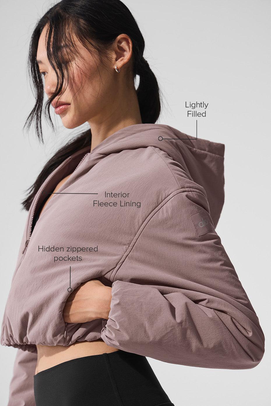 Cropped Mountain Peak Full-Zip Hoodie - Mushroom Female Product Image