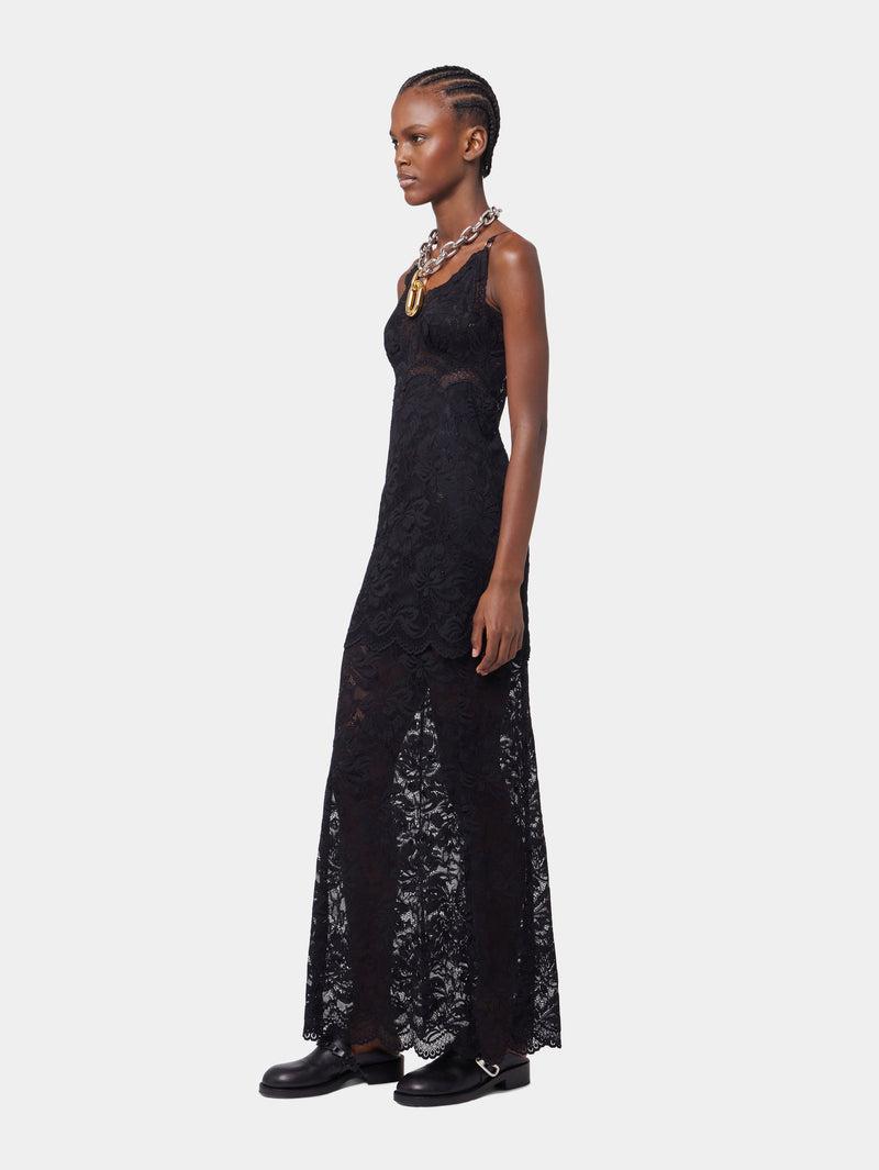 BLACK LONG DRESS IN LACE Product Image
