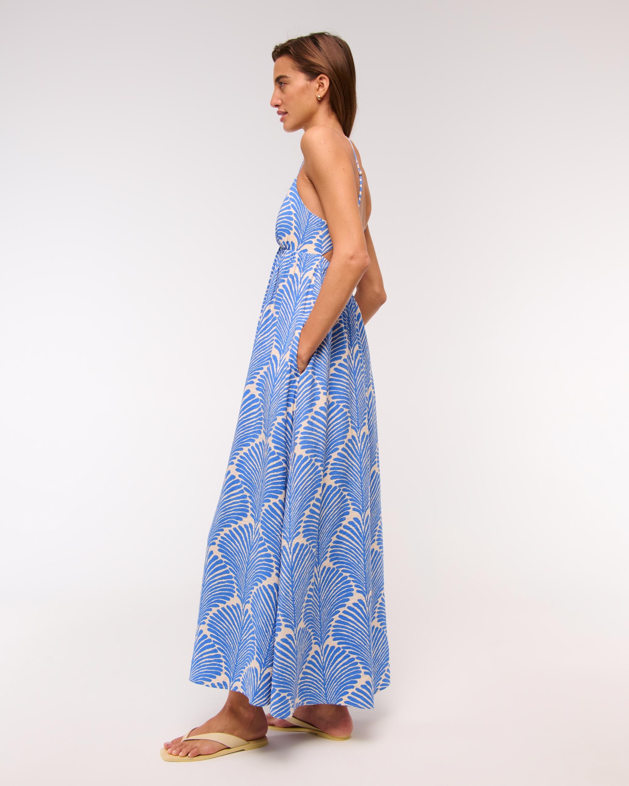 Bra-Free Clasp-Back Flowy Maxi Dress Product Image