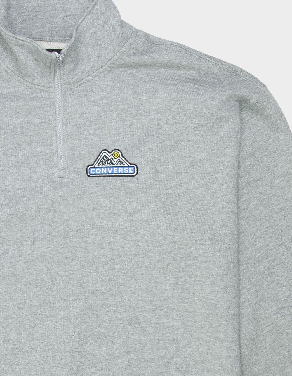 CONVERSE Mountain Mens Quarter Zip Sweatshirt - HEATHER GRAY Product Image