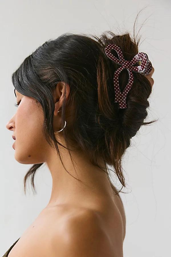 Resin Draped Bow Claw Clip Womens at Urban Outfitters Product Image