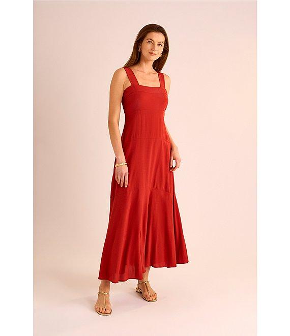 Vince Camuto Square Neck Sleeveless Shift Maxi Dress Product Image
